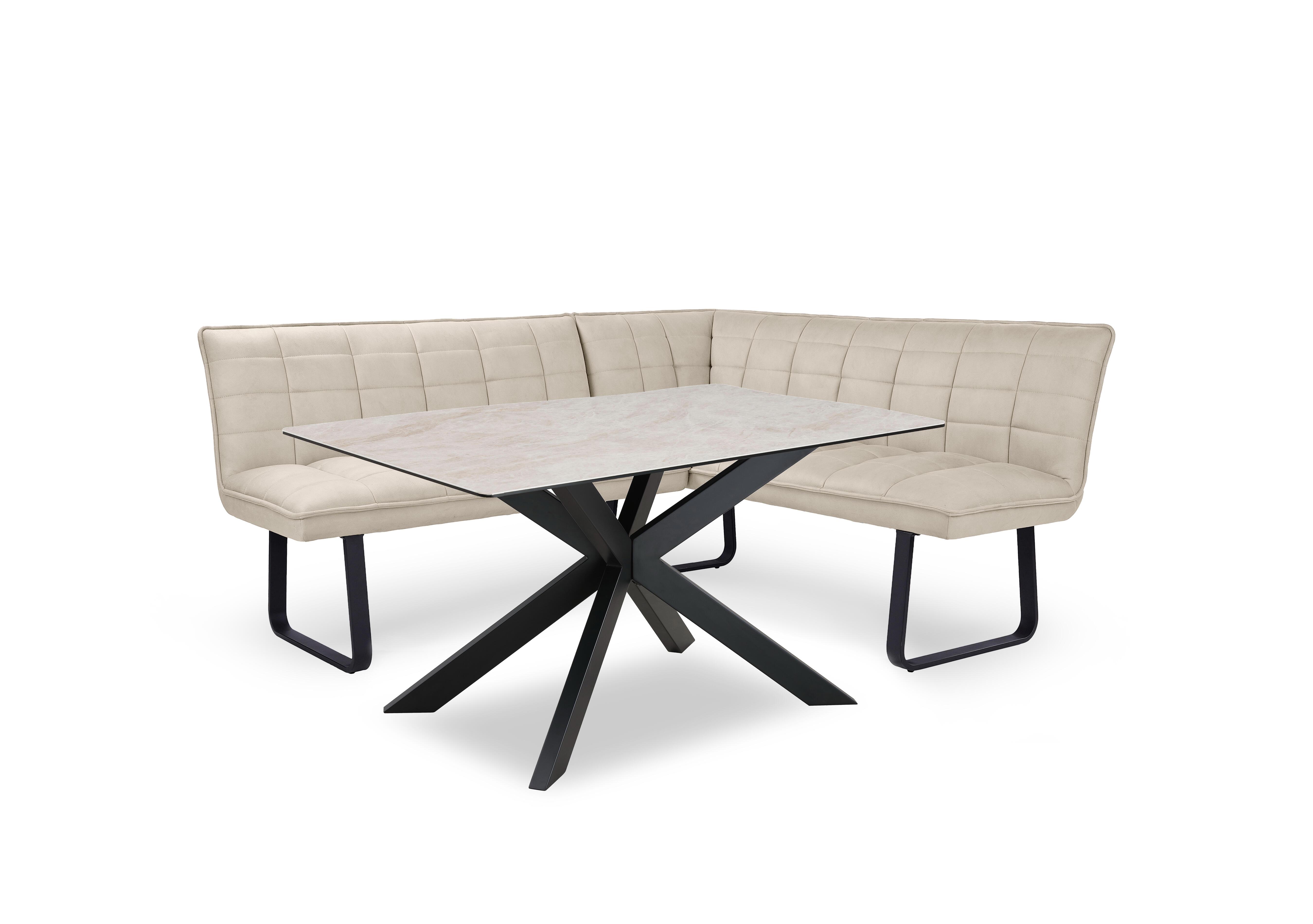 Luno Fixed Dining Table and Right Hand Facing Corner Dining Bench in  on Furniture Village