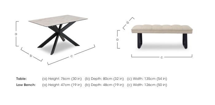 Luno Fixed Dining Table and 2 Low Dining Benches in  on Furniture Village