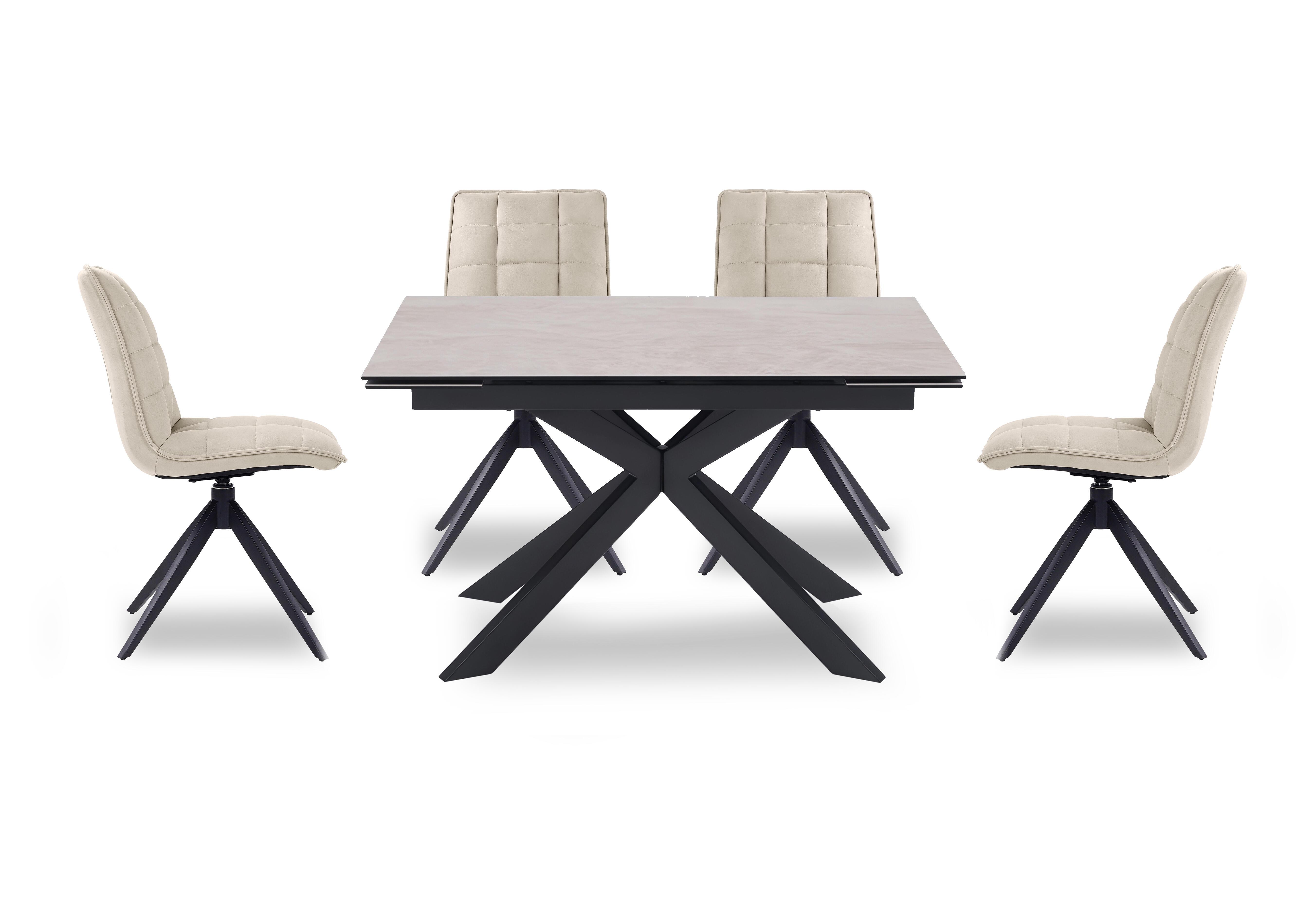 Luno Draw Leaf Extending Dining Table and 4 Swivel Dining Chairs in  on Furniture Village
