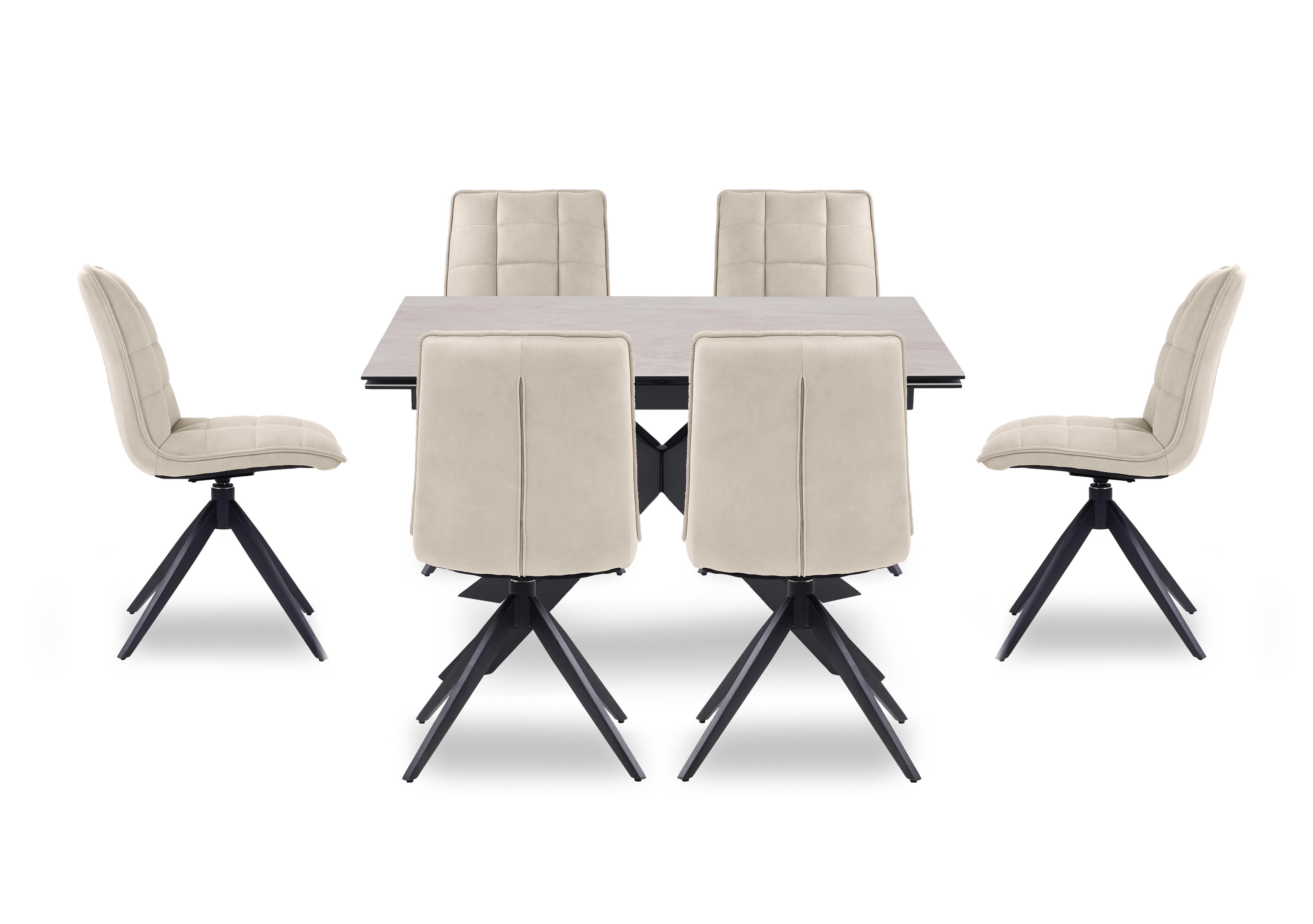 Luno Draw Leaf Extending Dining Table and 6 Swivel Dining Chairs in  on Furniture Village