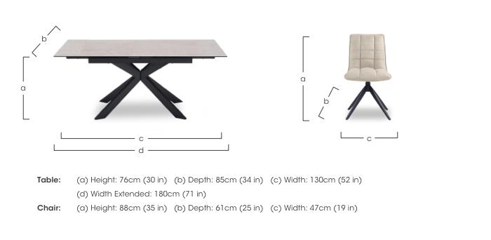 Luno Draw Leaf Extending Dining Table and 6 Swivel Dining Chairs in  on Furniture Village