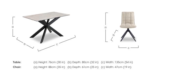 Luno Fixed Dining Table and 6 Swivel Dining Chairs in  on Furniture Village