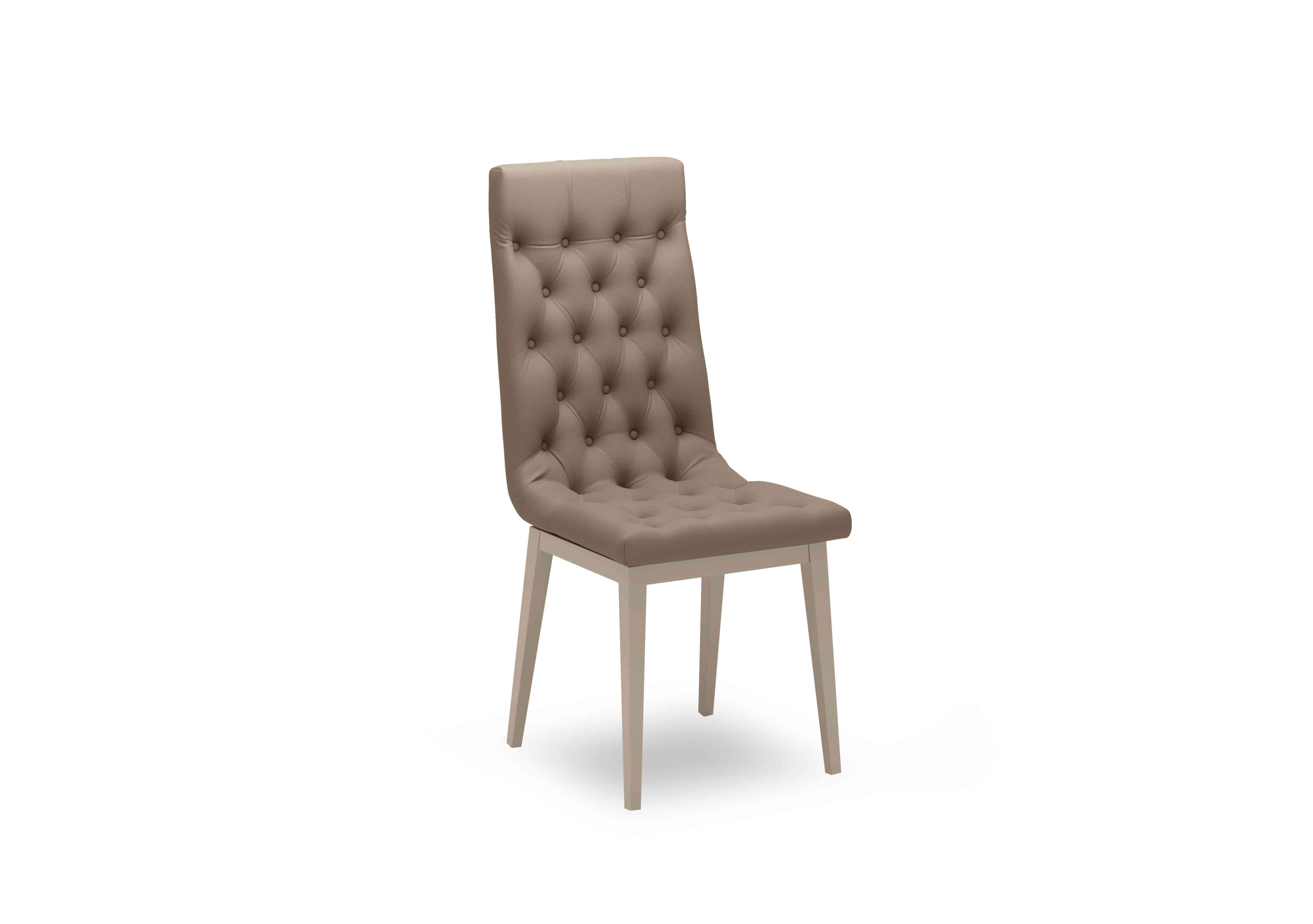 Lusso Buttoned Faux Leather Dining Chair in  on Furniture Village