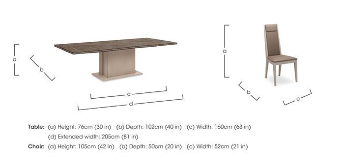 Lusso Small Extending Dining Table and 4 Panelled Faux Leather Dining Chairs in  on Furniture Village