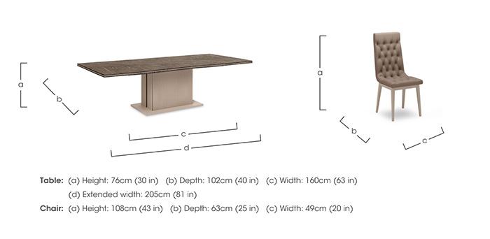 Lusso Small Extending Dining Table and 4 Buttoned Faux Leather Dining Chairs in  on Furniture Village
