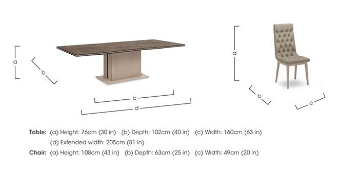 Lusso Small Extending Dining Table and 4 Buttoned Fabric Dining Chairs in  on Furniture Village