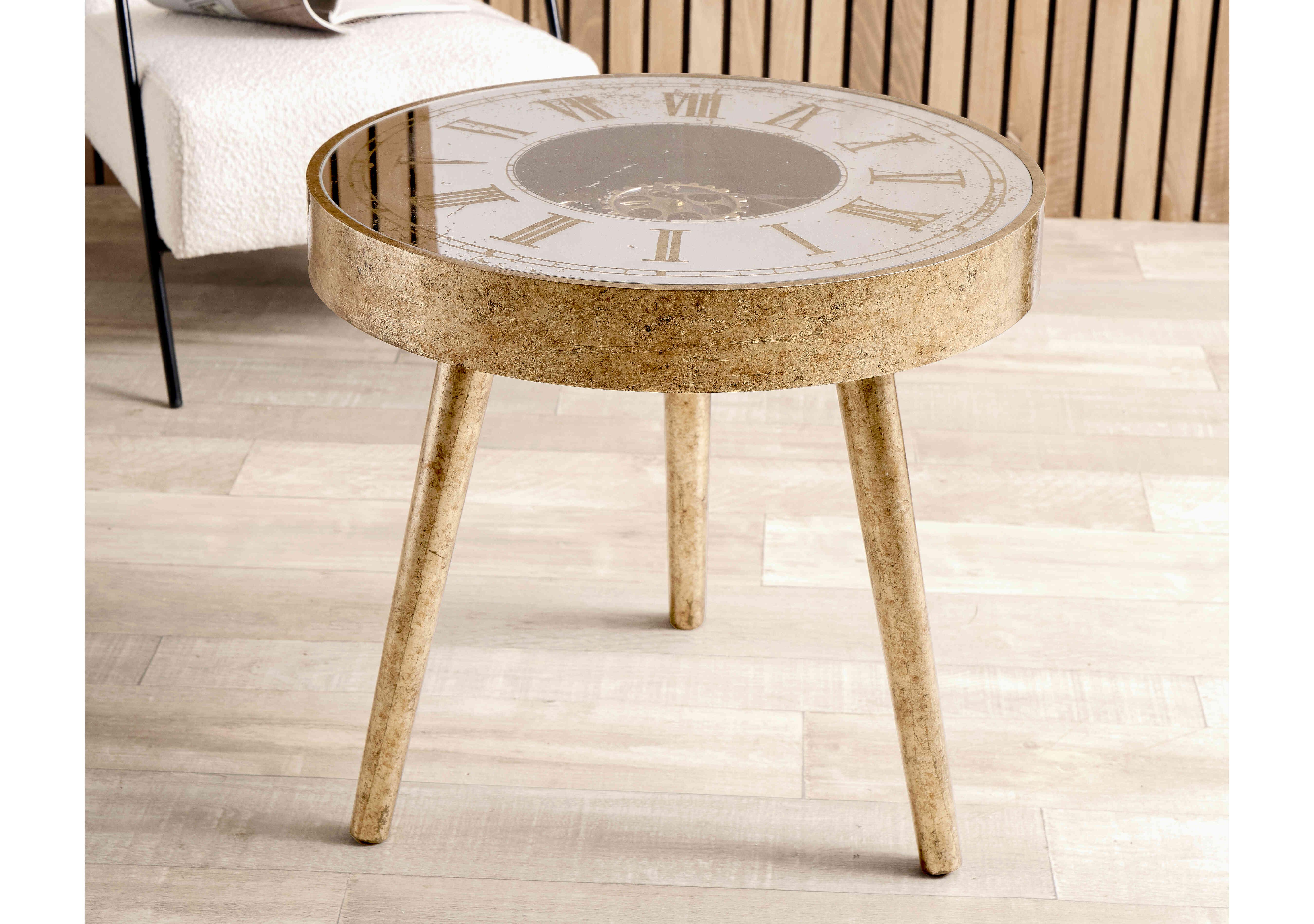 Malia Mirrored Clock Table in  on Furniture Village