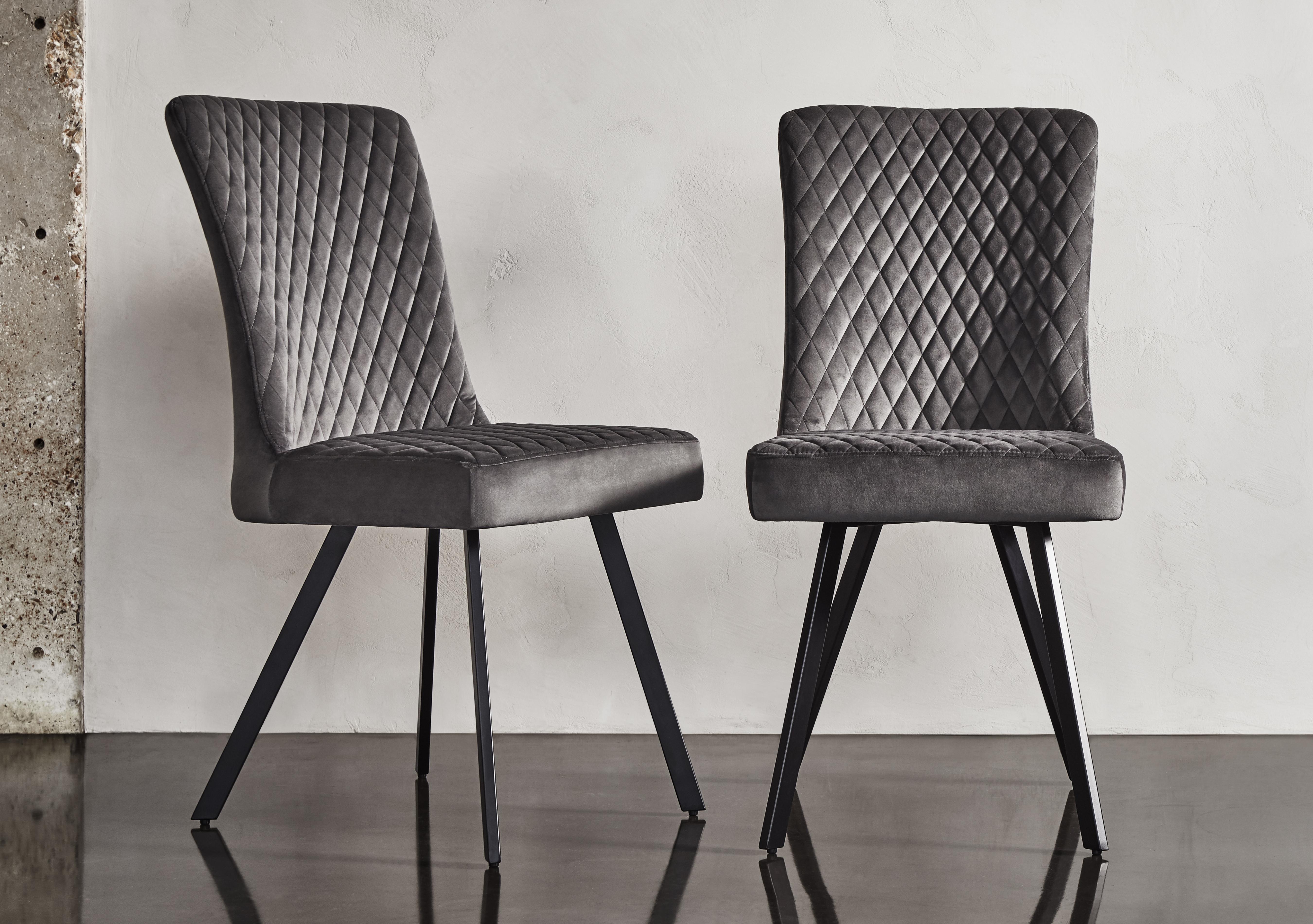 Mars Pair of Velvet Dining Chairs in  on Furniture Village