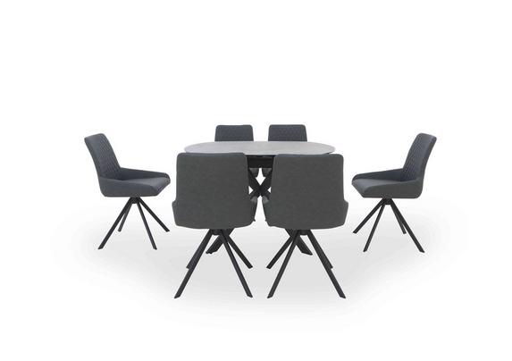 Matteo Swivel Dining Table with Faux Leather Dining Chairs