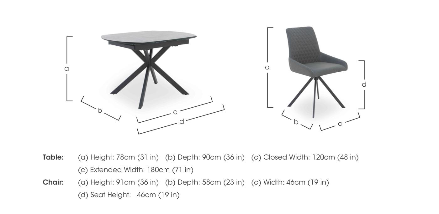 Matteo Swivel Dining Table with 6 Faux Leather Dining Chairs in  on Furniture Village