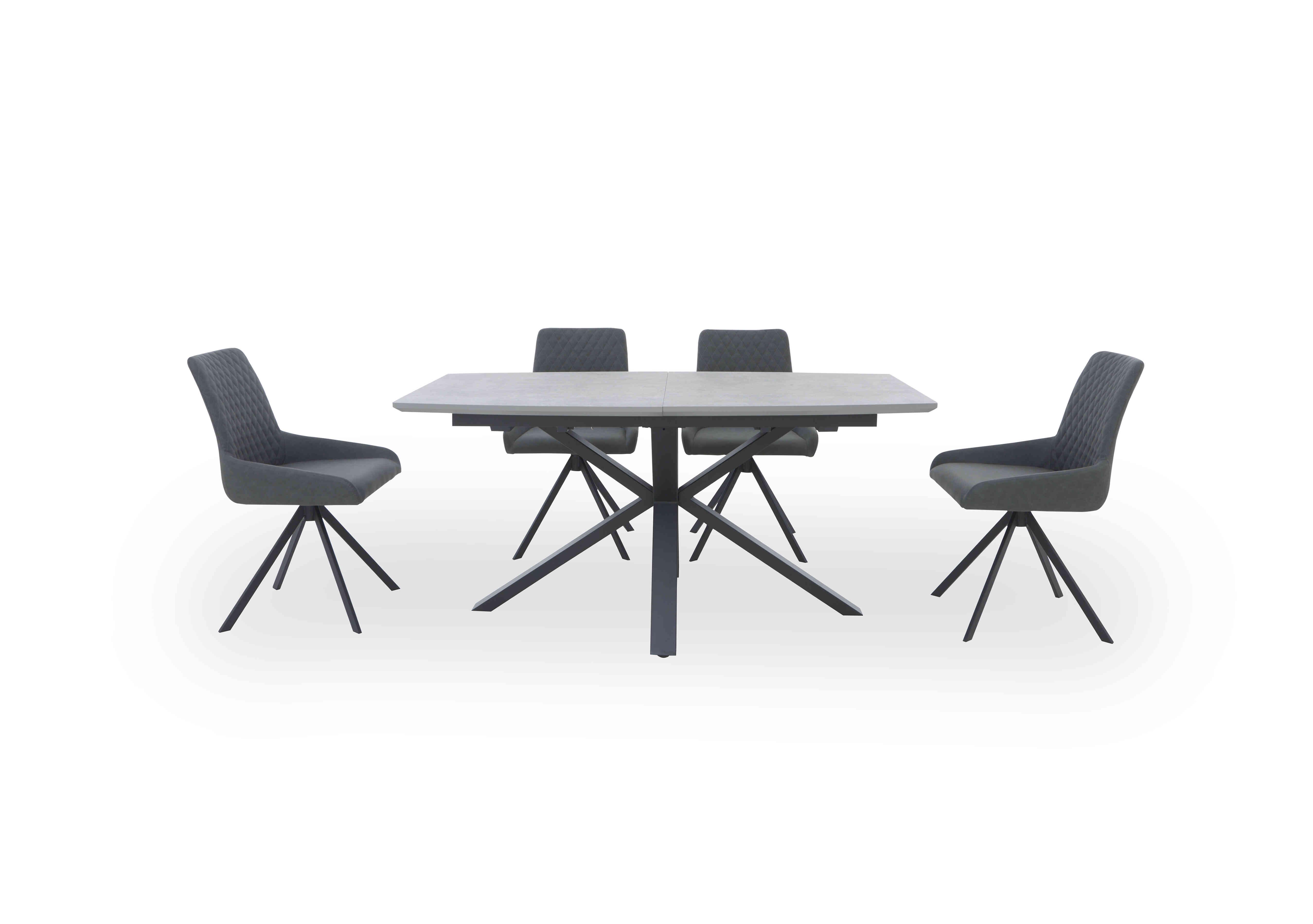 Matteo Extending Dining Table with 4 Faux Leather Dining Chairs in  on Furniture Village