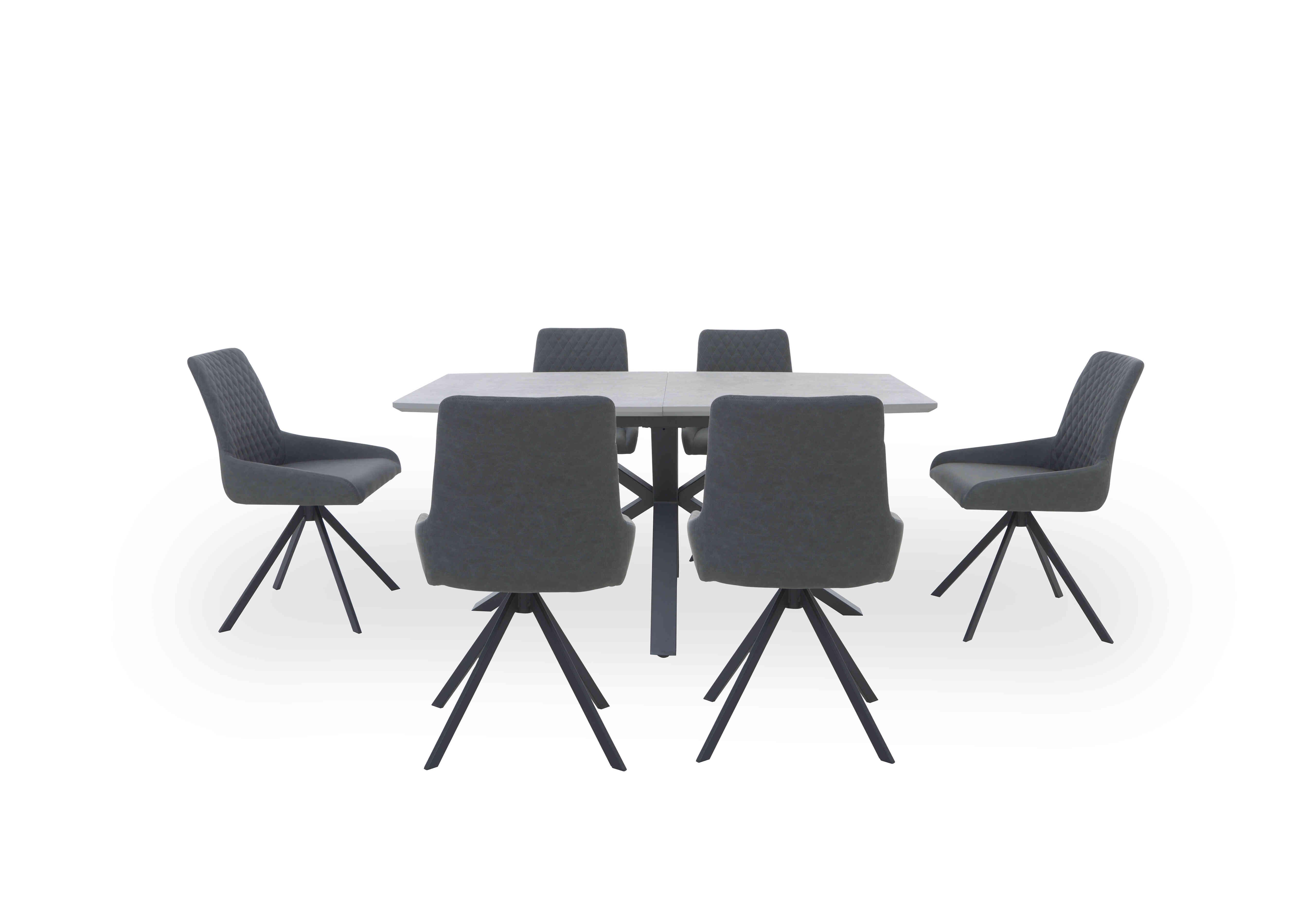 Matteo Extending Dining Table with 6 Faux Leather Dining Chairs in  on Furniture Village