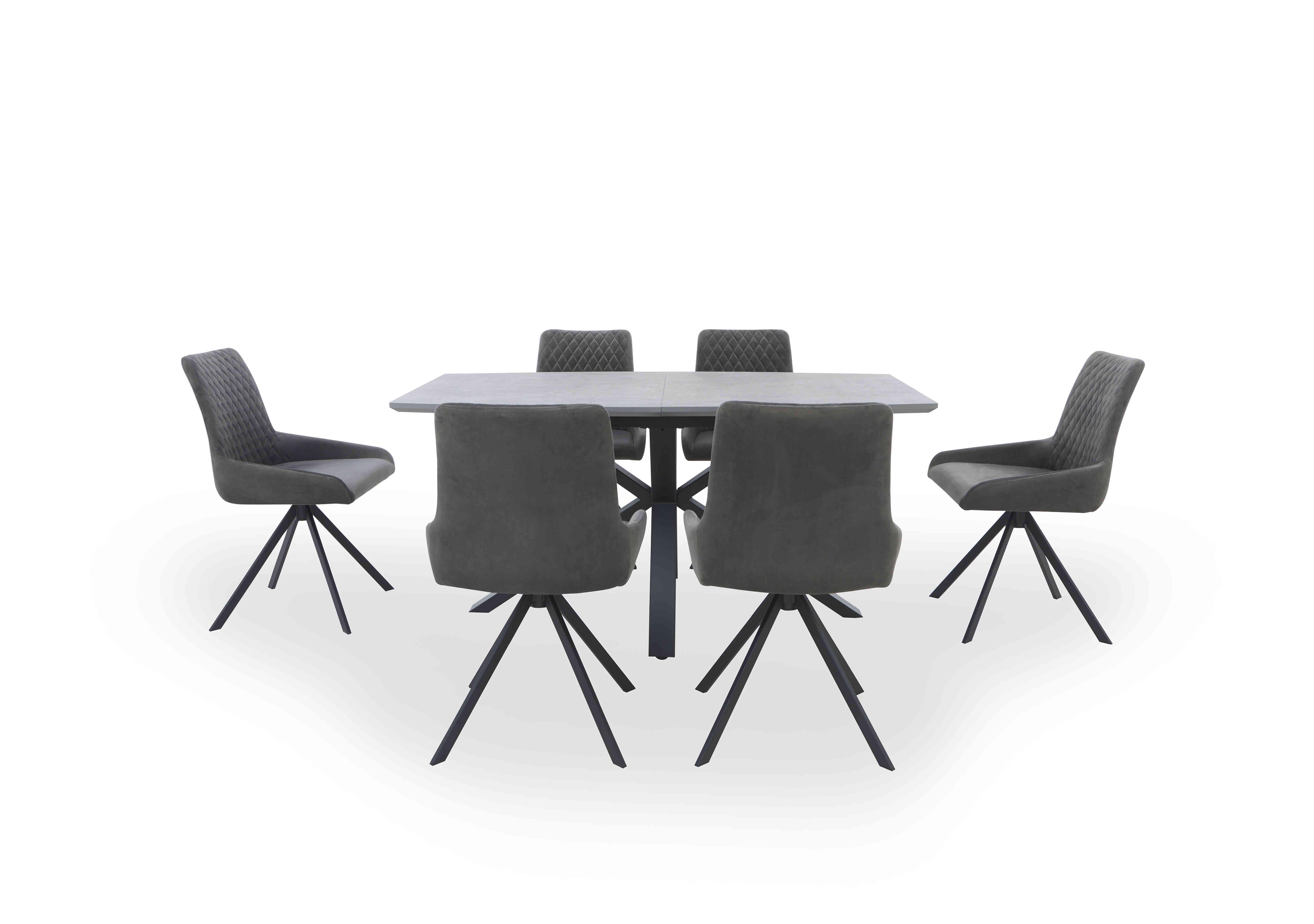 Matteo Extending Dining Table with 6 Velvet Dining Chairs in  on Furniture Village