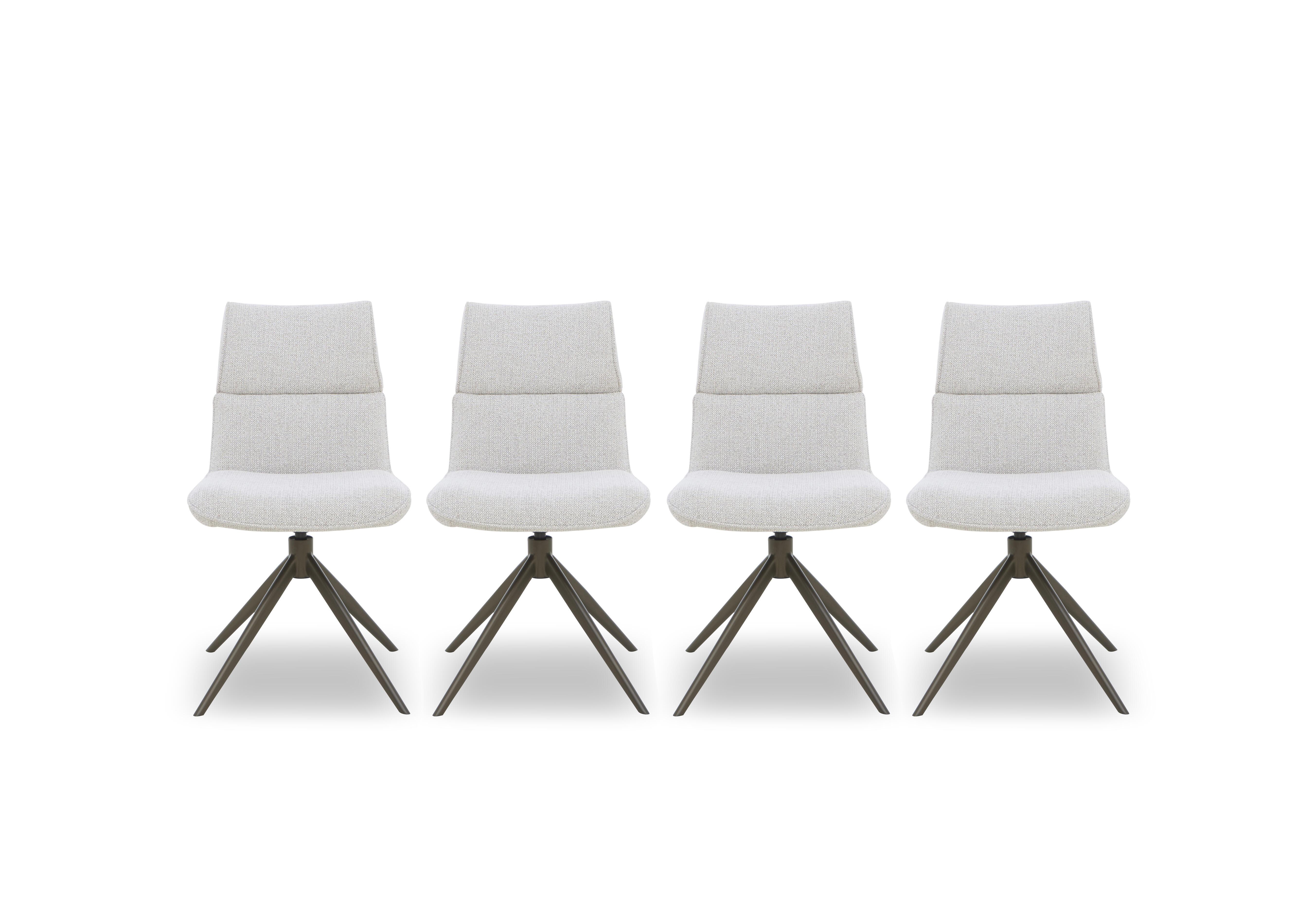 Mekong Set of 4 Fabric Swivel Dining Chairs in  on Furniture Village