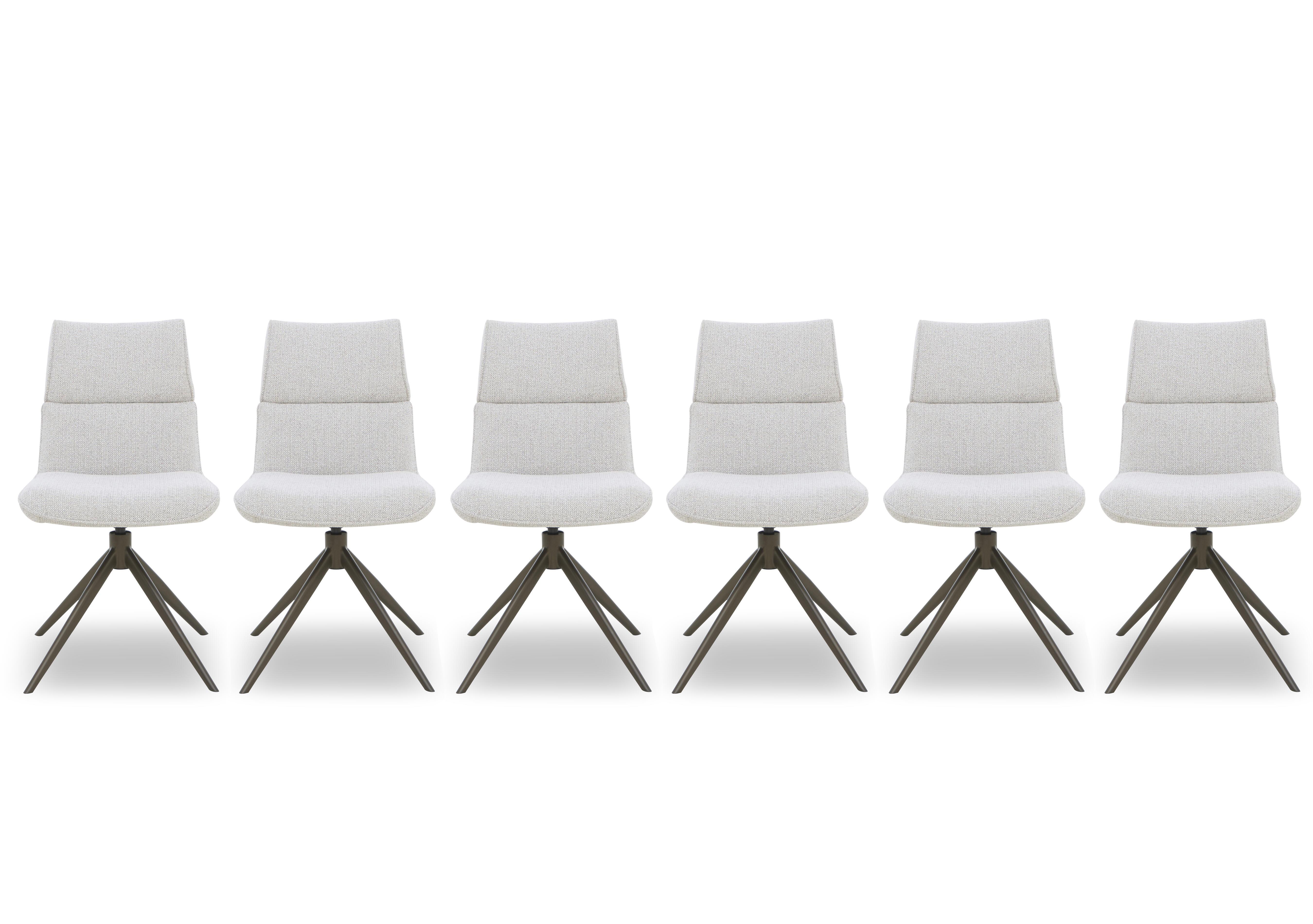 Mekong Set of 6 Fabric Swivel Dining Chairs in  on Furniture Village