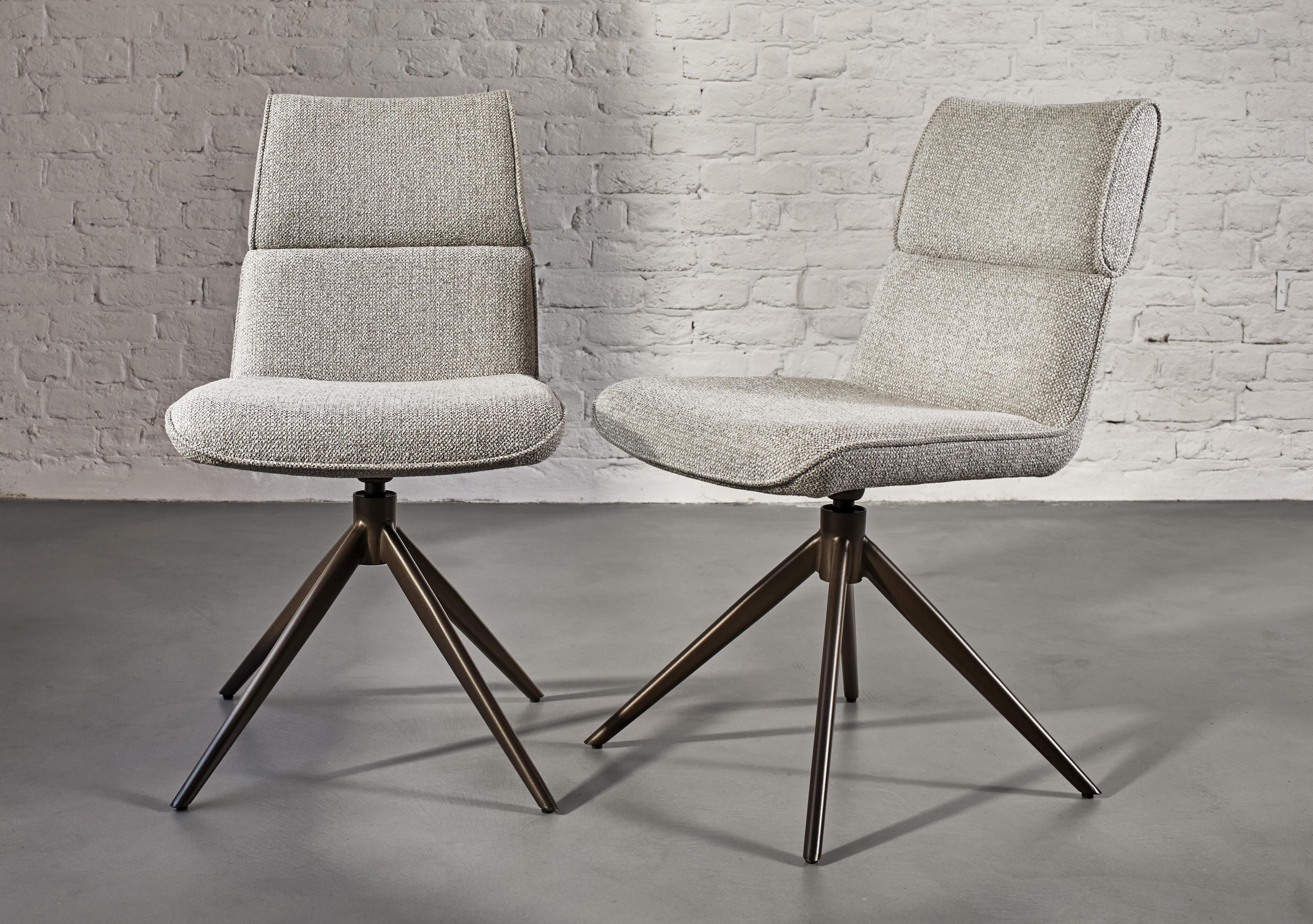 Mekong Set of 6 Fabric Swivel Dining Chairs in  on Furniture Village