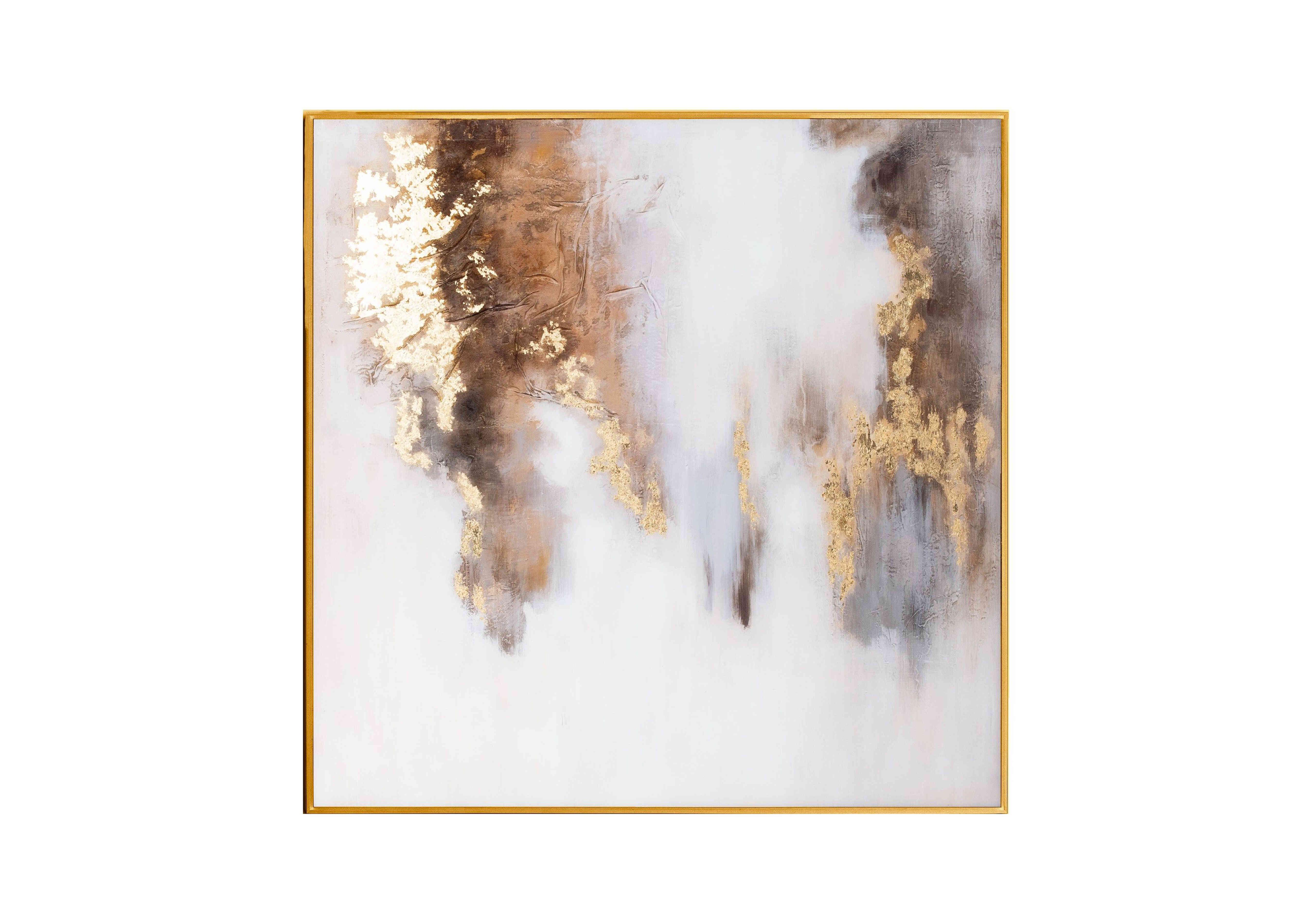 Metallic Gold Abstract Glass Picture in  on Furniture Village