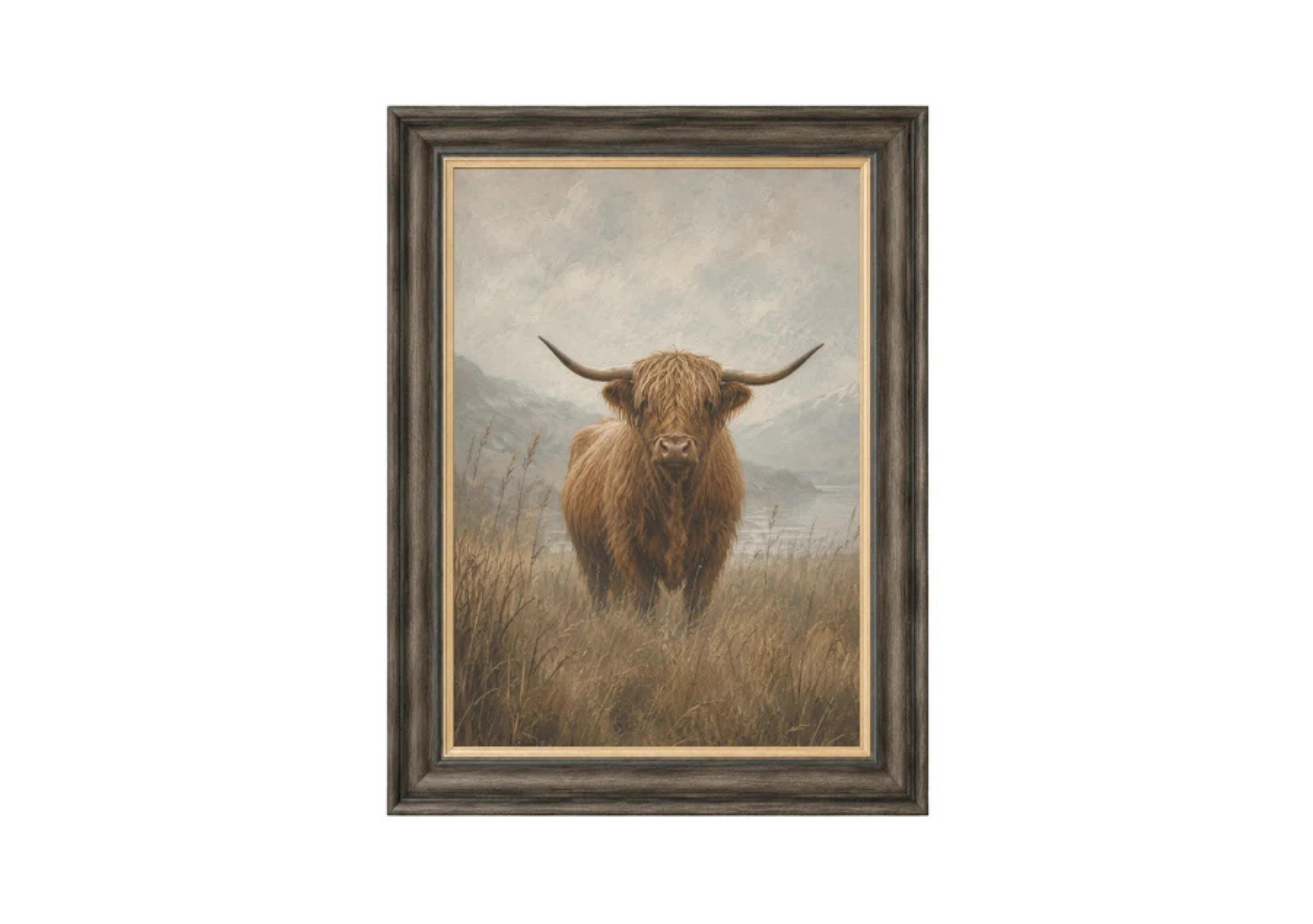 Moorland Highland Cow Framed Wall Art in  on Furniture Village