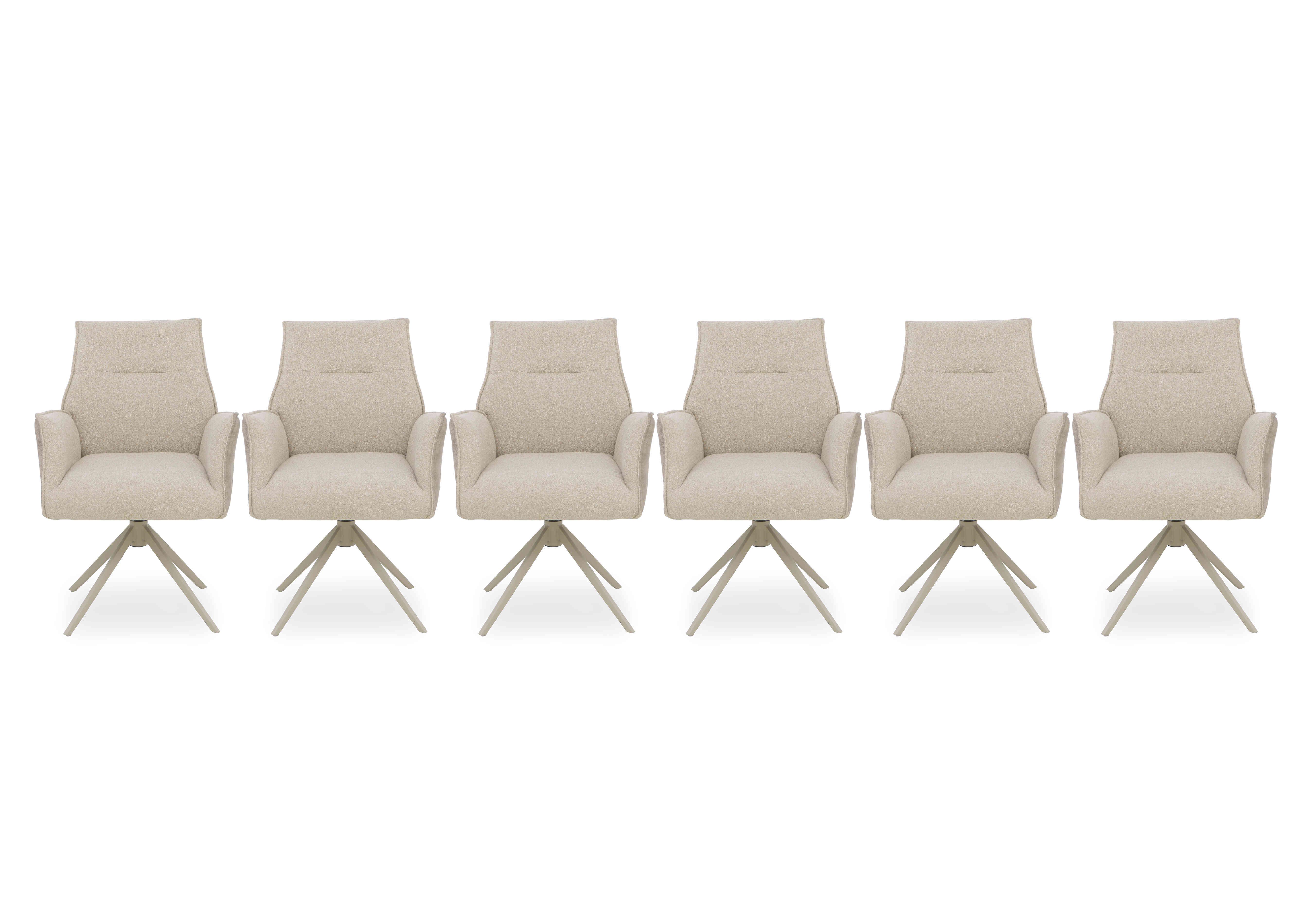 Mirage Set of 6 Swivel Dining Arm Chairs in  on Furniture Village