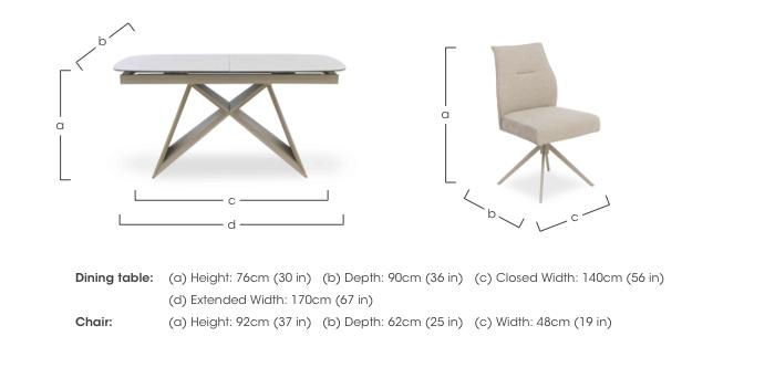 Mirage Small Extending Dining Table and 6 Swivel Dining Chairs in  on Furniture Village