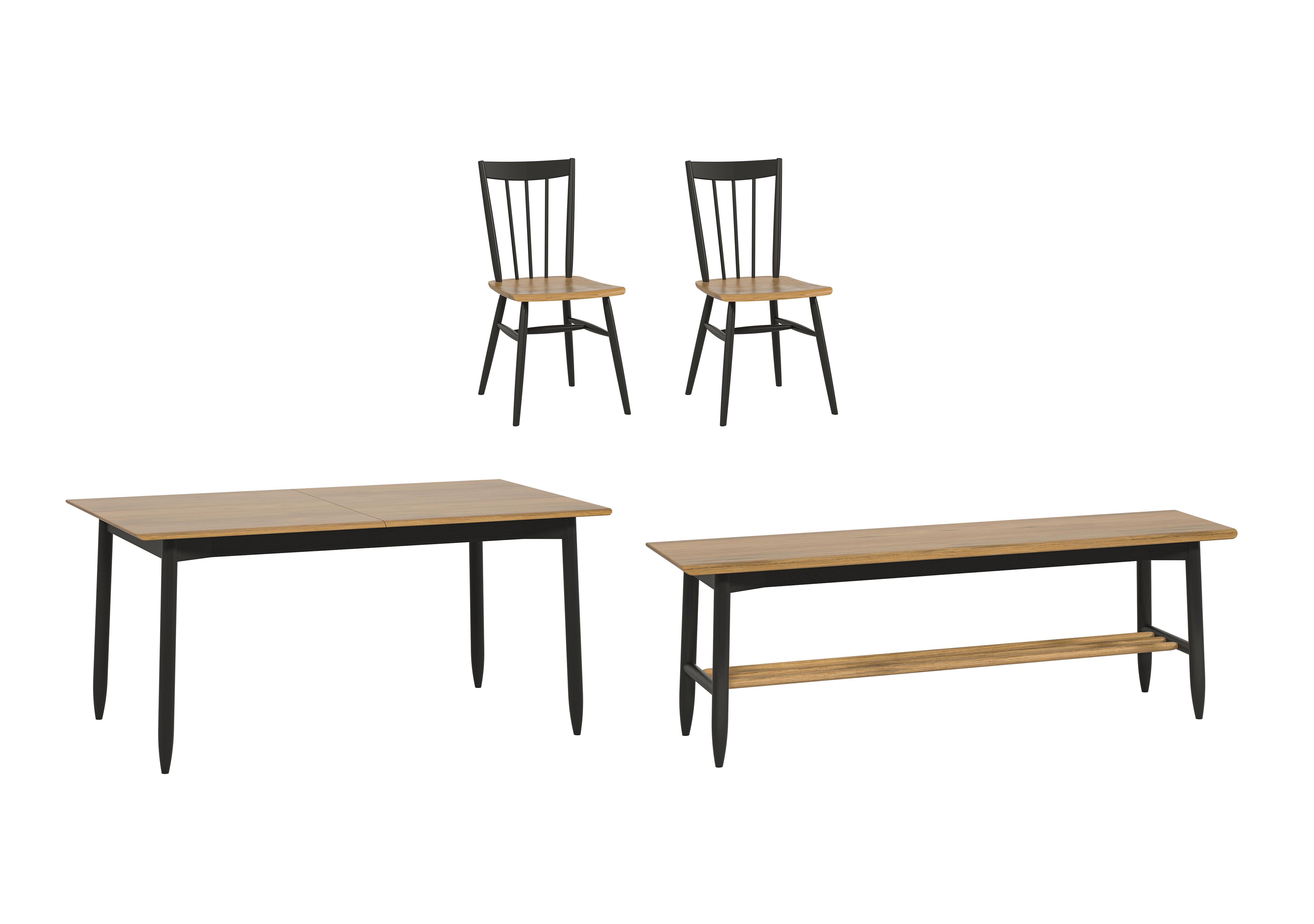 Monza Medium Extending Dining Table, 2 Dining Chairs and Dining Bench in  on Furniture Village