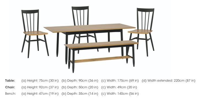 Monza Medium Extending Dining Table, 3 Dining Chairs and Dining Bench in  on Furniture Village