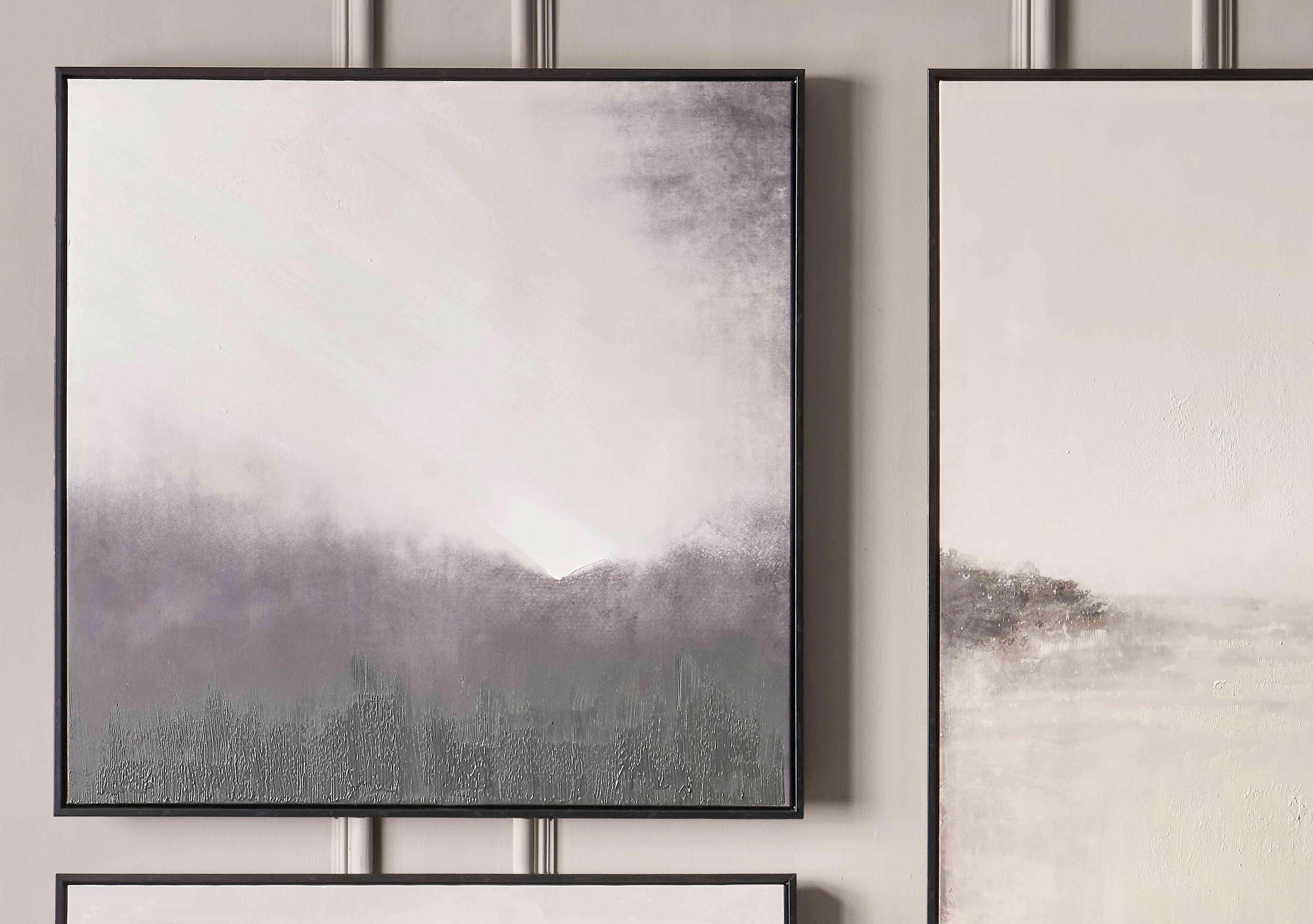 Monochrome Abstract Square Framed Canvas in  on Furniture Village