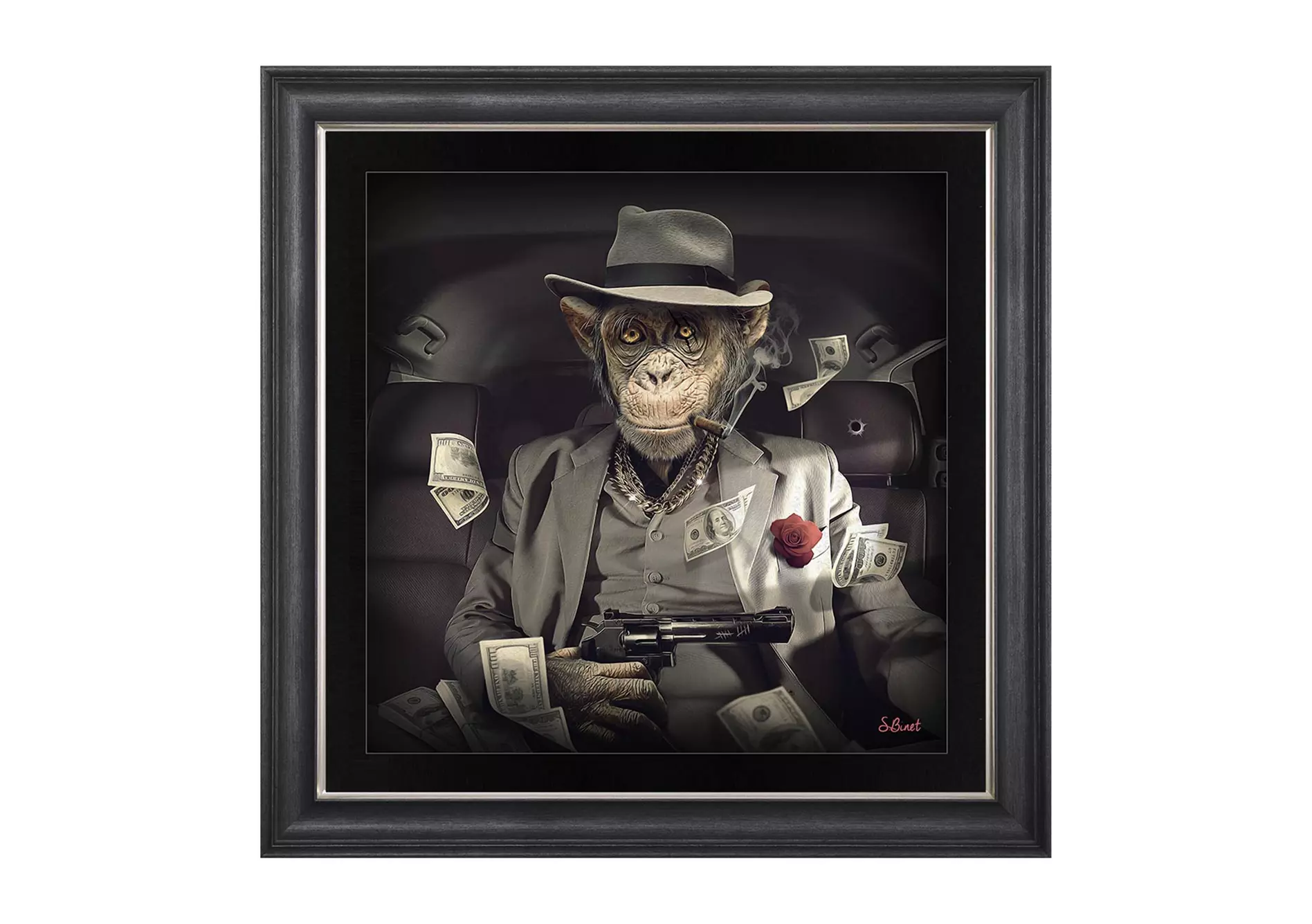 Mafia Monkey Framed Art