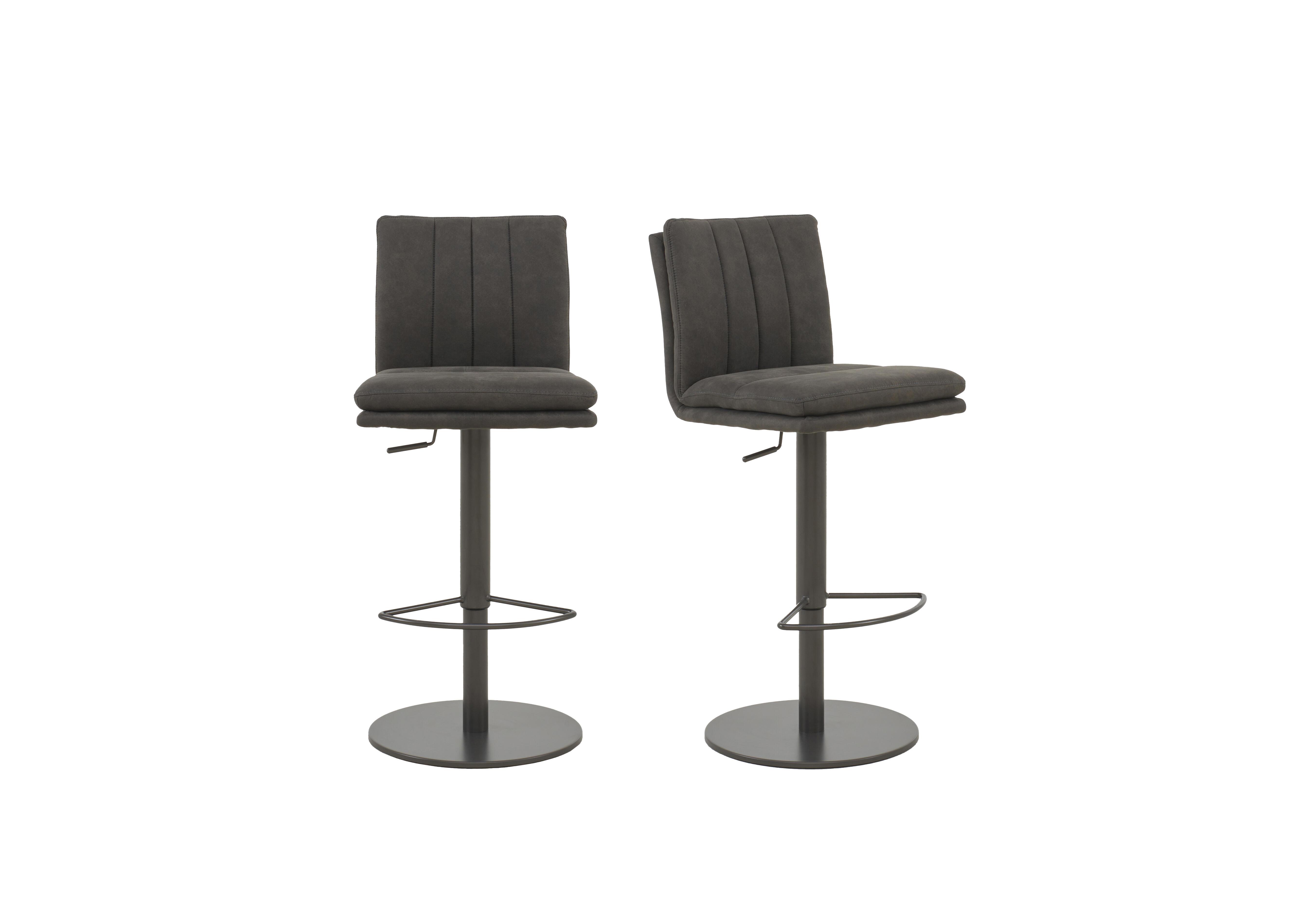 Moon Pair of Fabric Rise and Swivel Bar Stools in  on Furniture Village