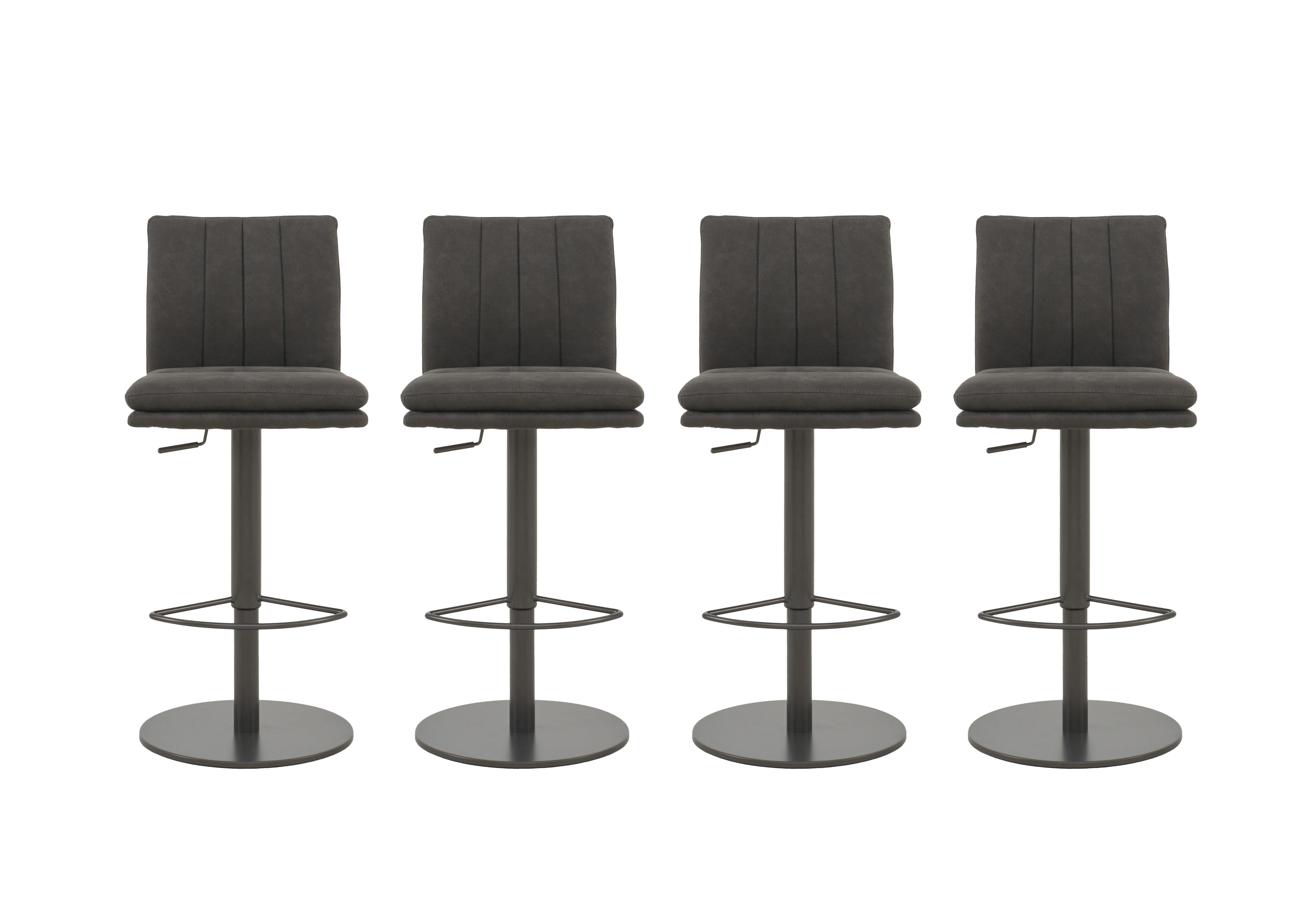 Moon Set of 4 Fabric Rise and Swivel Bar Stools in  on Furniture Village