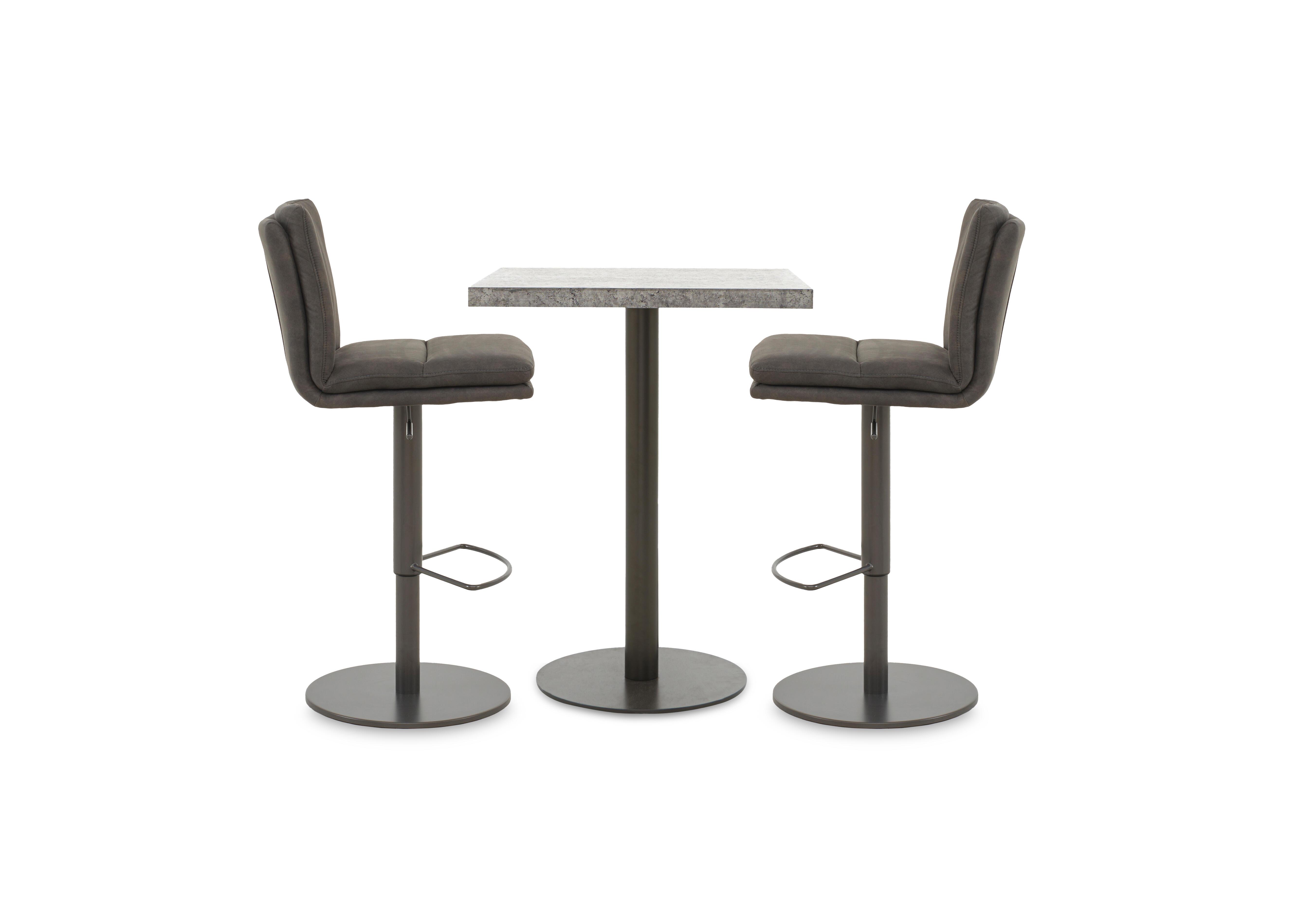 Moon Small Bar Table and 2 Fabric Rise and Swivel Bar Stools in  on Furniture Village