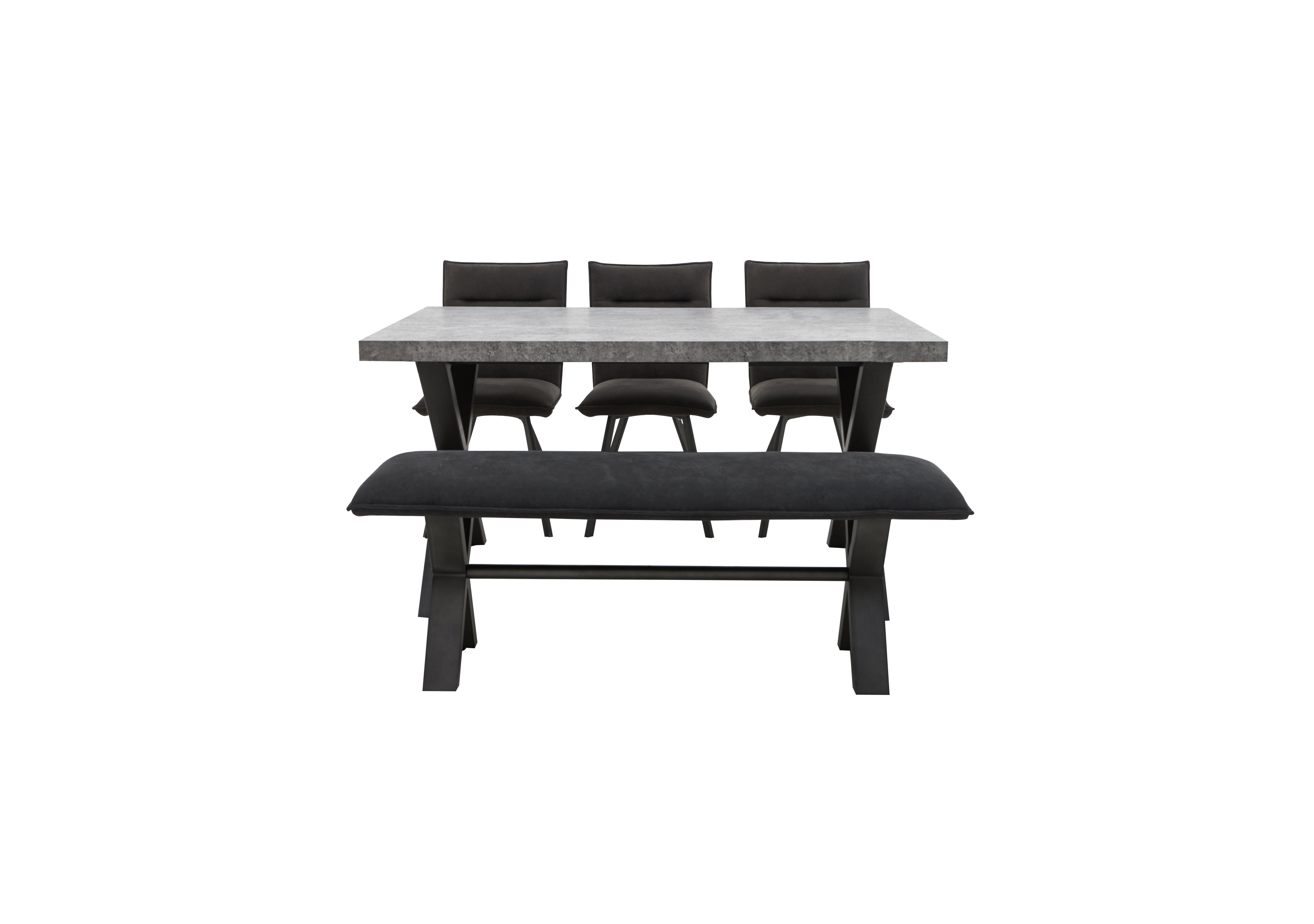 Moon Large Dining Table, 3 Chairs and Large Bench in  on Furniture Village