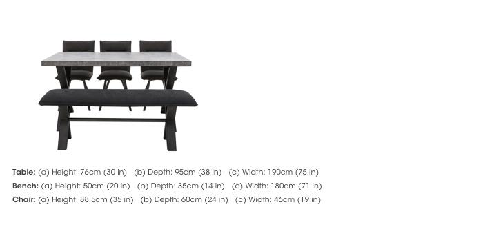 Moon Large Dining Table, 3 Chairs and Large Bench in  on Furniture Village