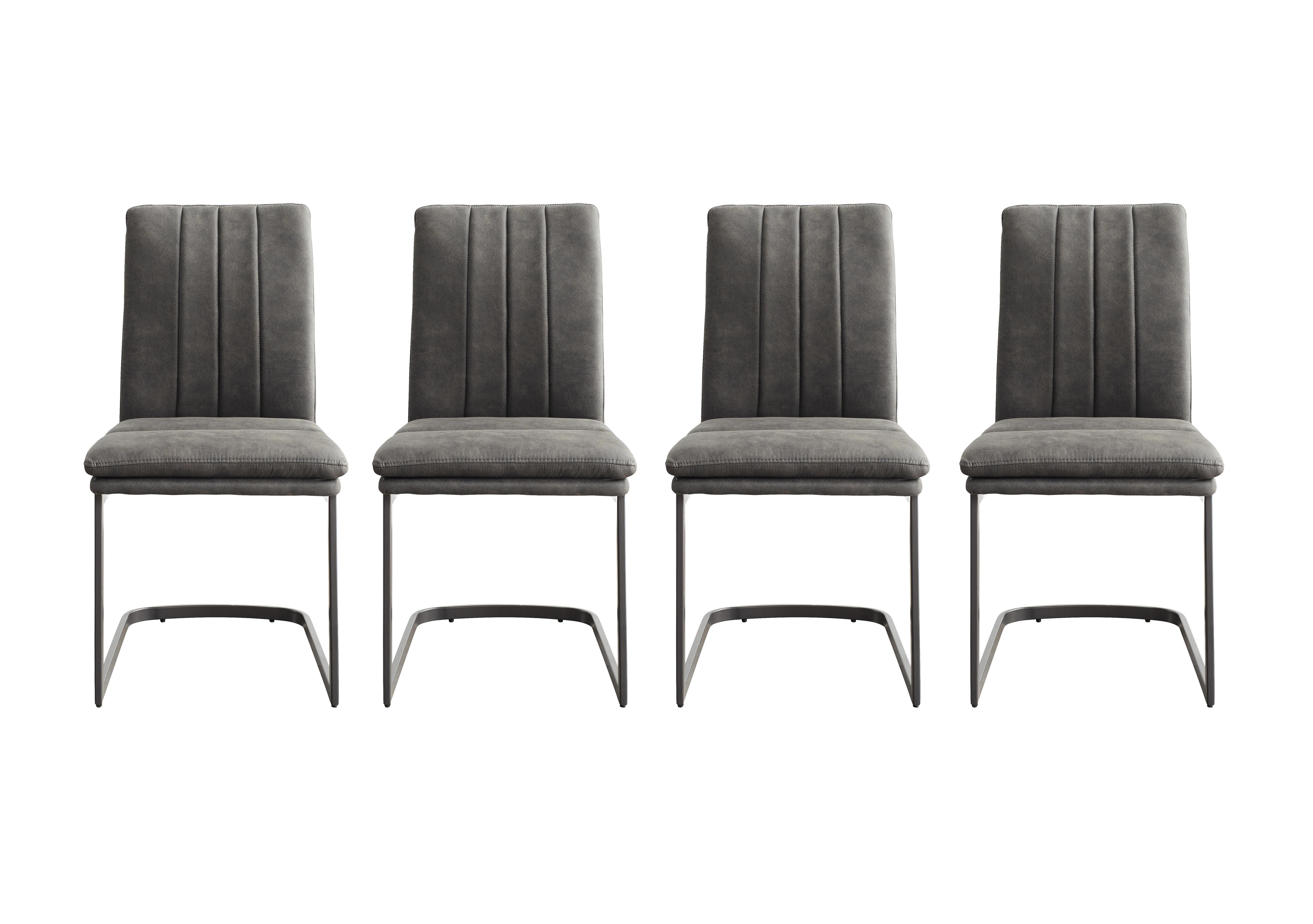 Moon Set of 4 Fabric Cantilever Dining Chairs in  on Furniture Village