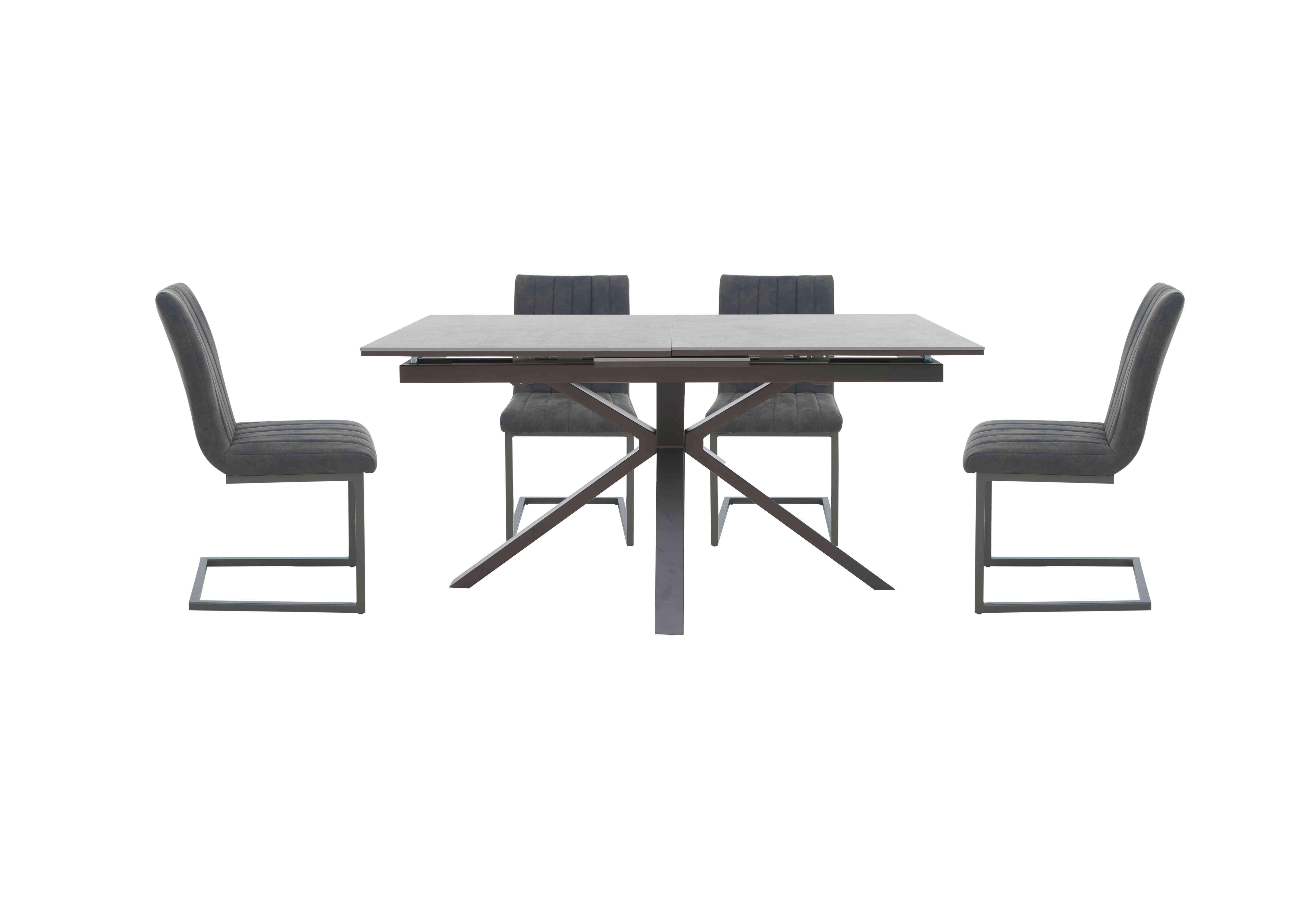 Moon Pop-Up Extending Dining Table and 4 Cantilever Dining Chairs Set in  on Furniture Village