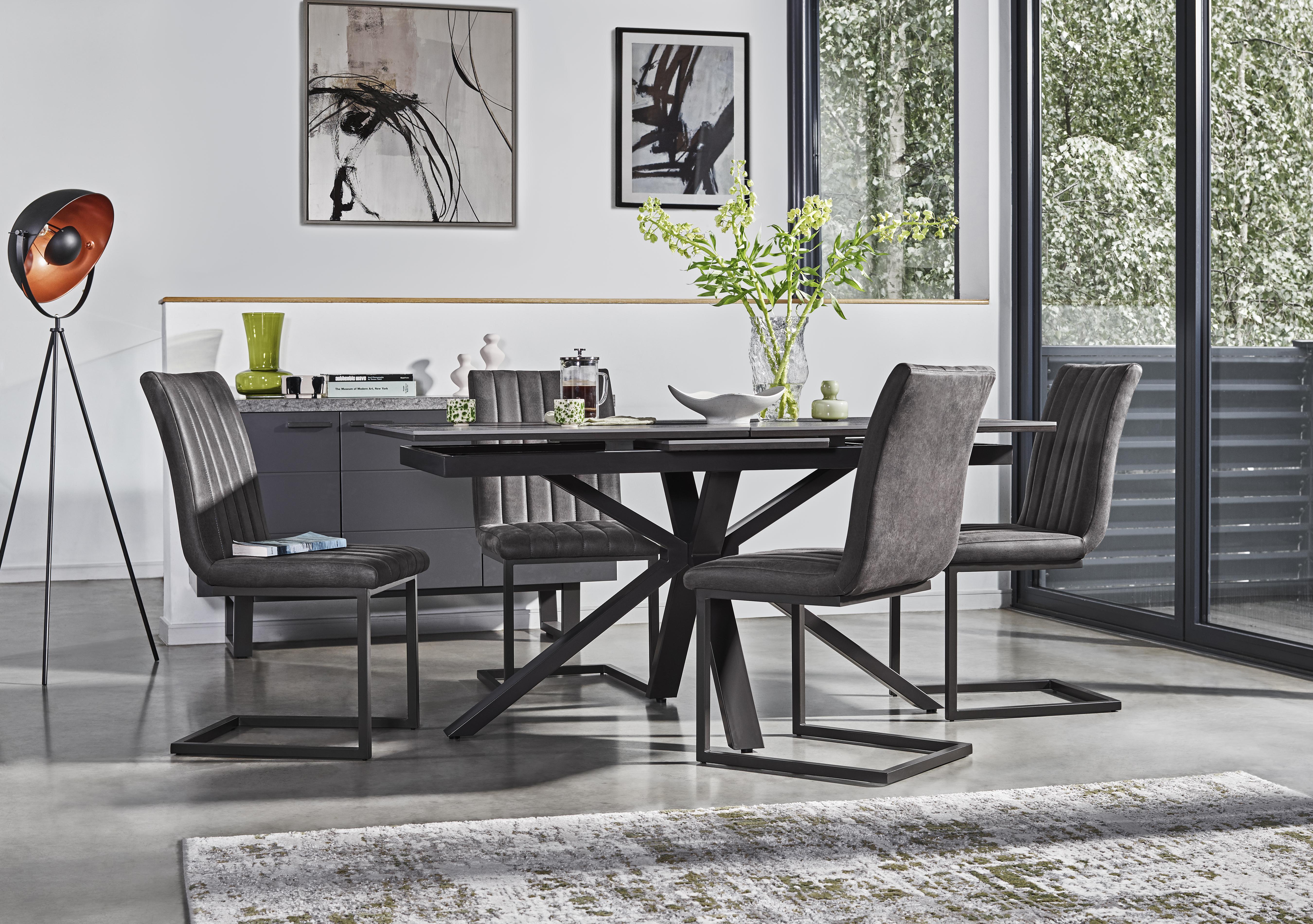 Moon Pop-Up Extending Dining Table and 4 Cantilever Dining Chairs Set in  on Furniture Village