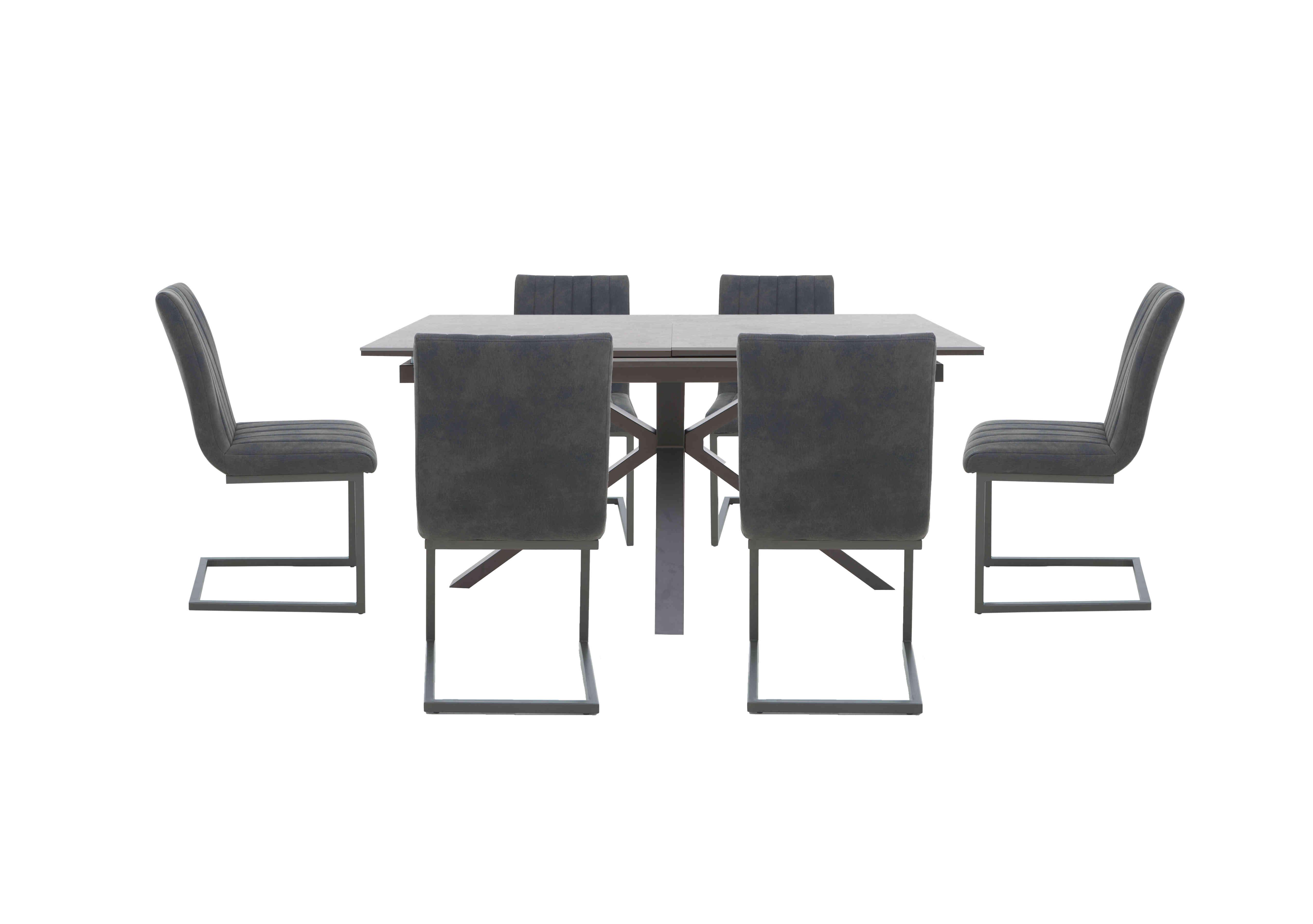 Moon Pop-Up Extending Dining Table and 6 Cantilever Dining Chairs Set in  on Furniture Village
