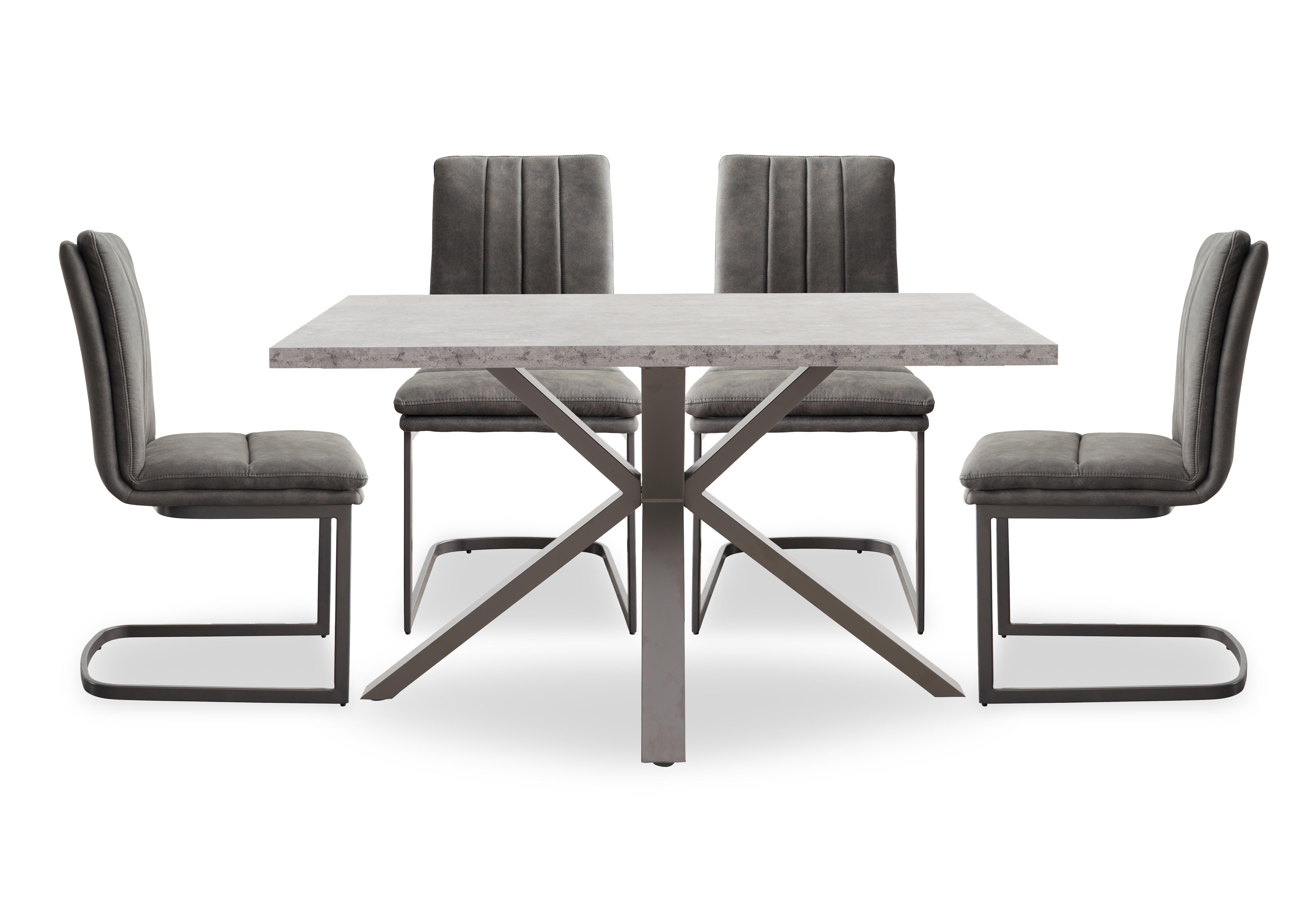 Moon Compact Dining Table with Star Base and 4 Fabric Cantilever Dining Chairs in  on Furniture Village