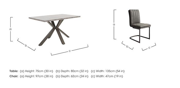 Moon Compact Dining Table with Star Base and 4 Fabric Cantilever Dining Chairs in  on Furniture Village