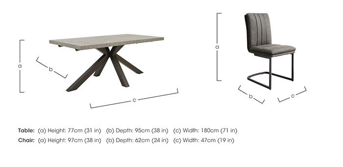 Moon Star Base Dining Table and 6 Upholstered Cantilever Dining Chairs in  on Furniture Village