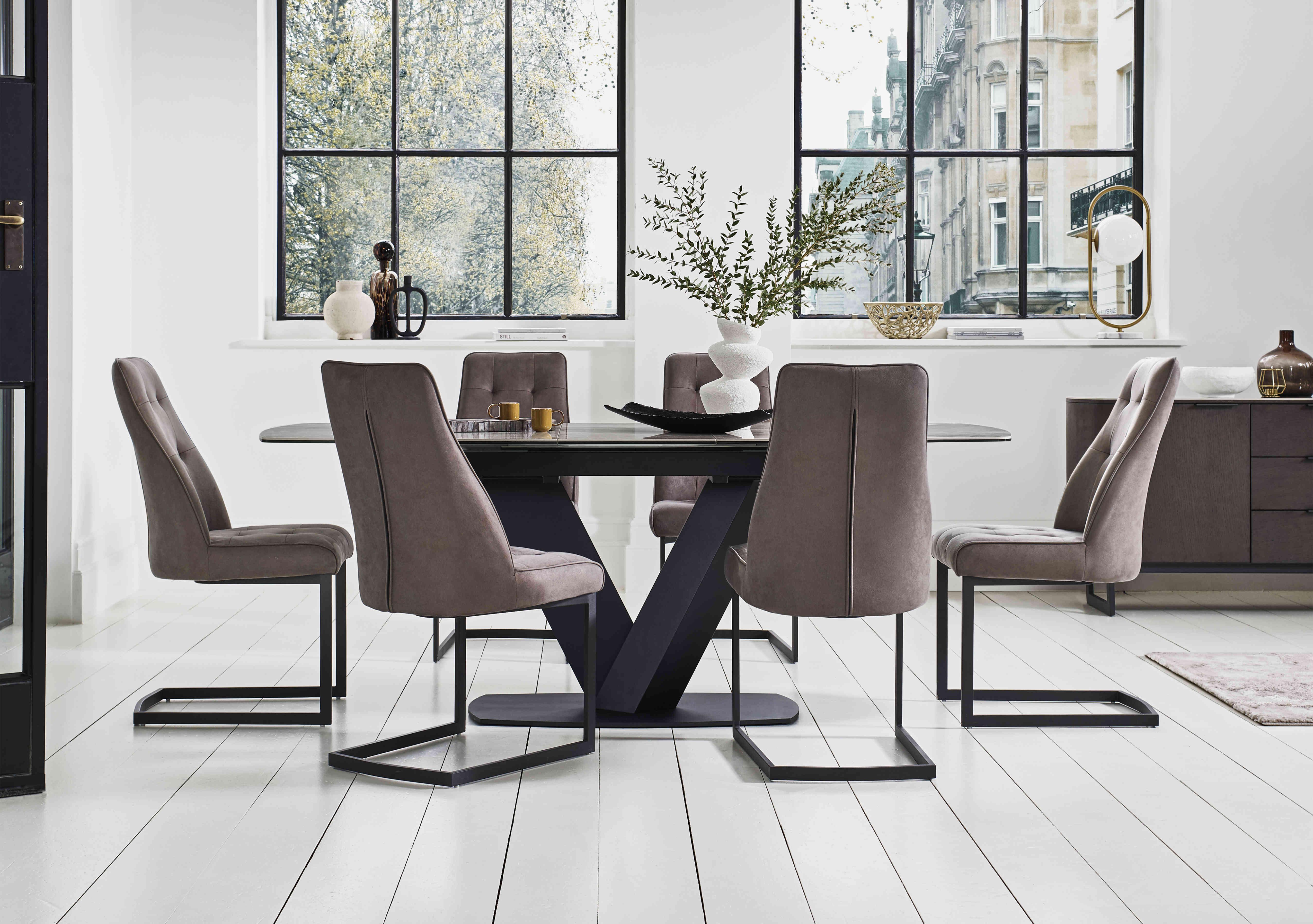 Merlin Large Extending Dining Table with 6 Chairs Dining Set in  on Furniture Village