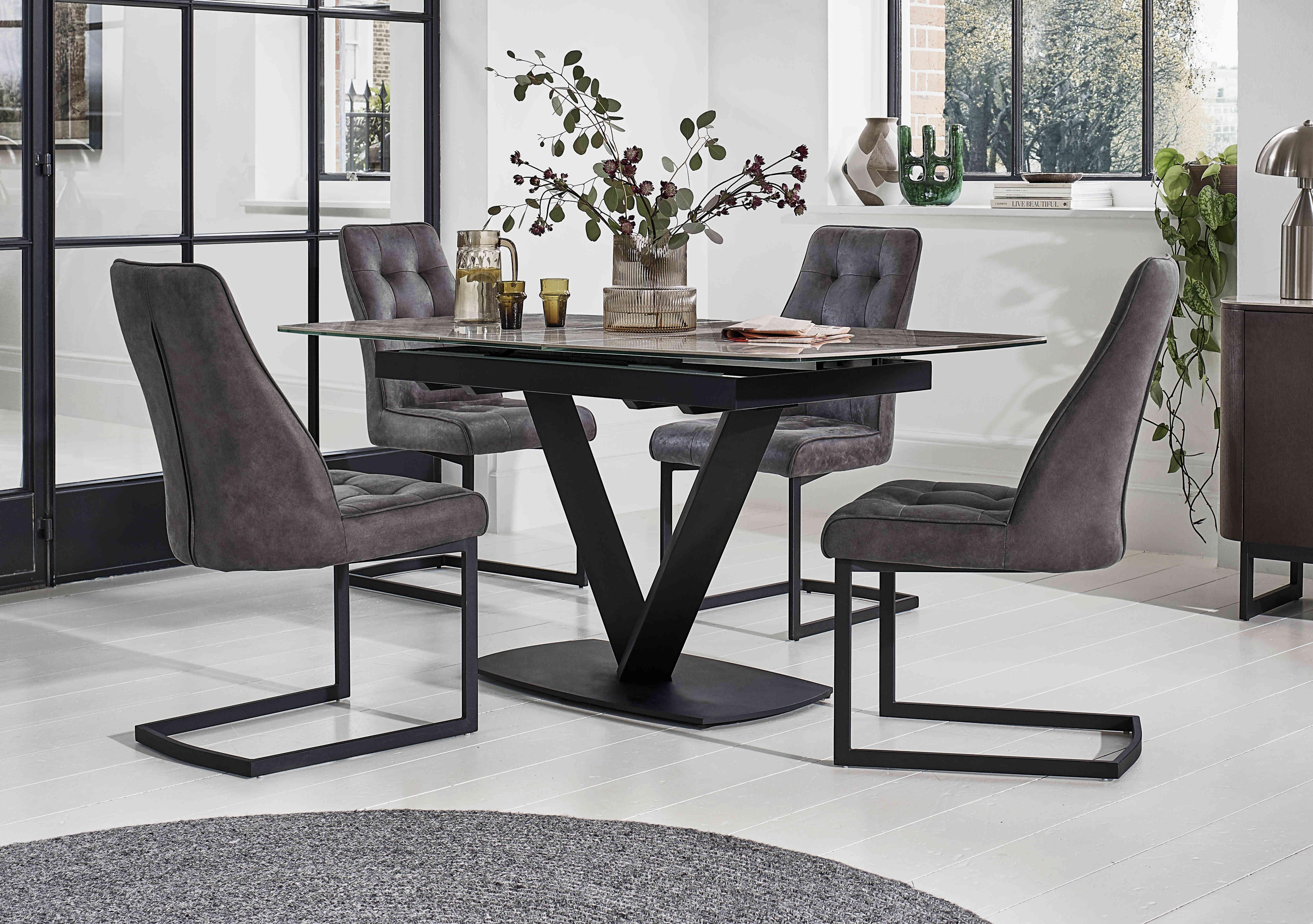 Merlin Small Extending Dining Table with 4 Merlin Dining Chairs Dining Set in  on Furniture Village