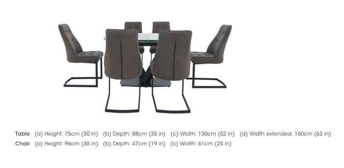 Merlin Small Extending Dining Table with 6 Merlin Dining Chairs Dining Set in  on Furniture Village