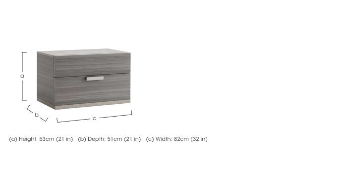Movado 2 Drawer Wide Bedside Cabinet in  on Furniture Village