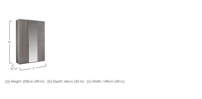 Movado 3 Door Wardrobe with Mirrors in  on Furniture Village