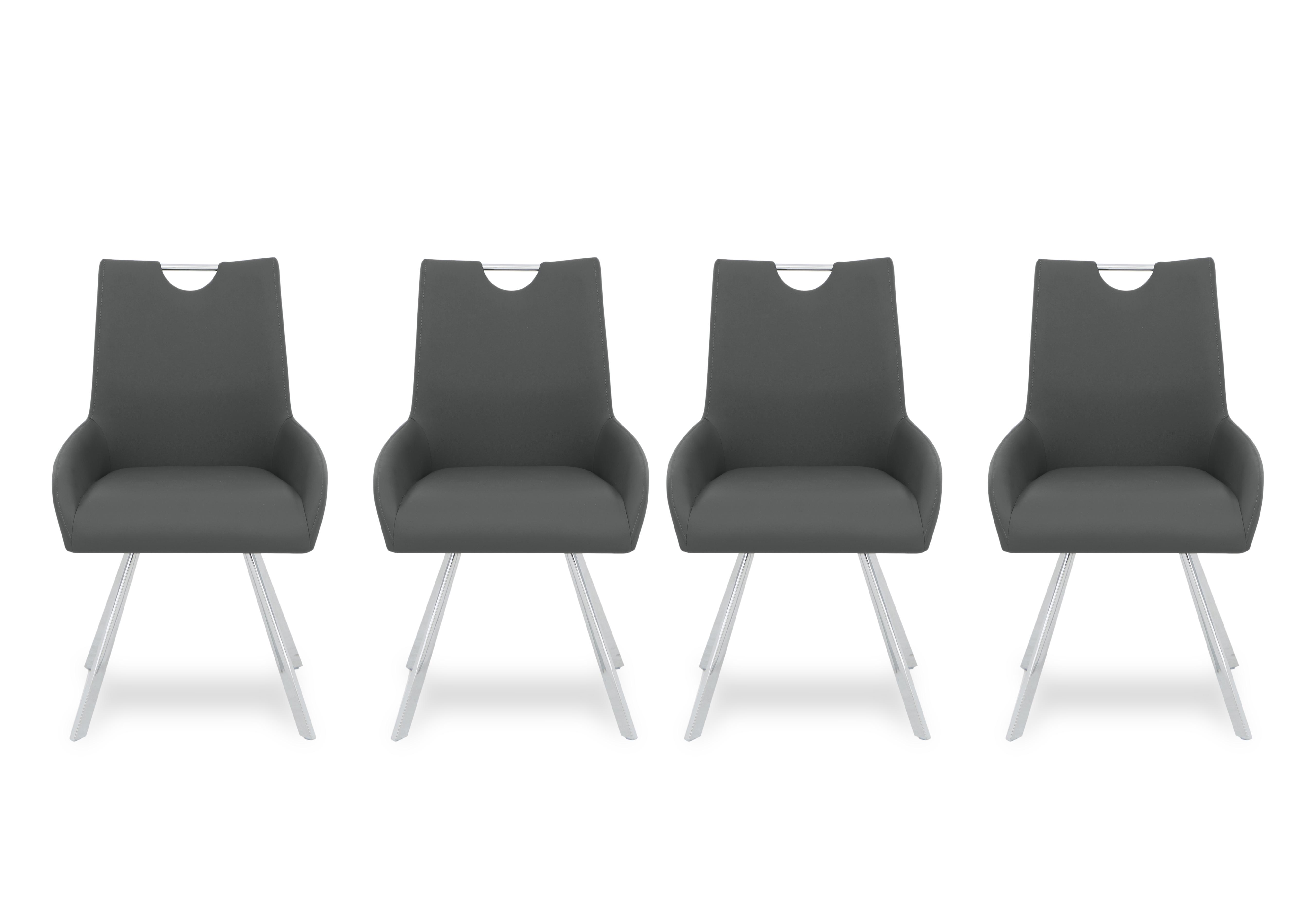 Nadal Set of 4 Swivel Dining Arm Chairs in  on Furniture Village