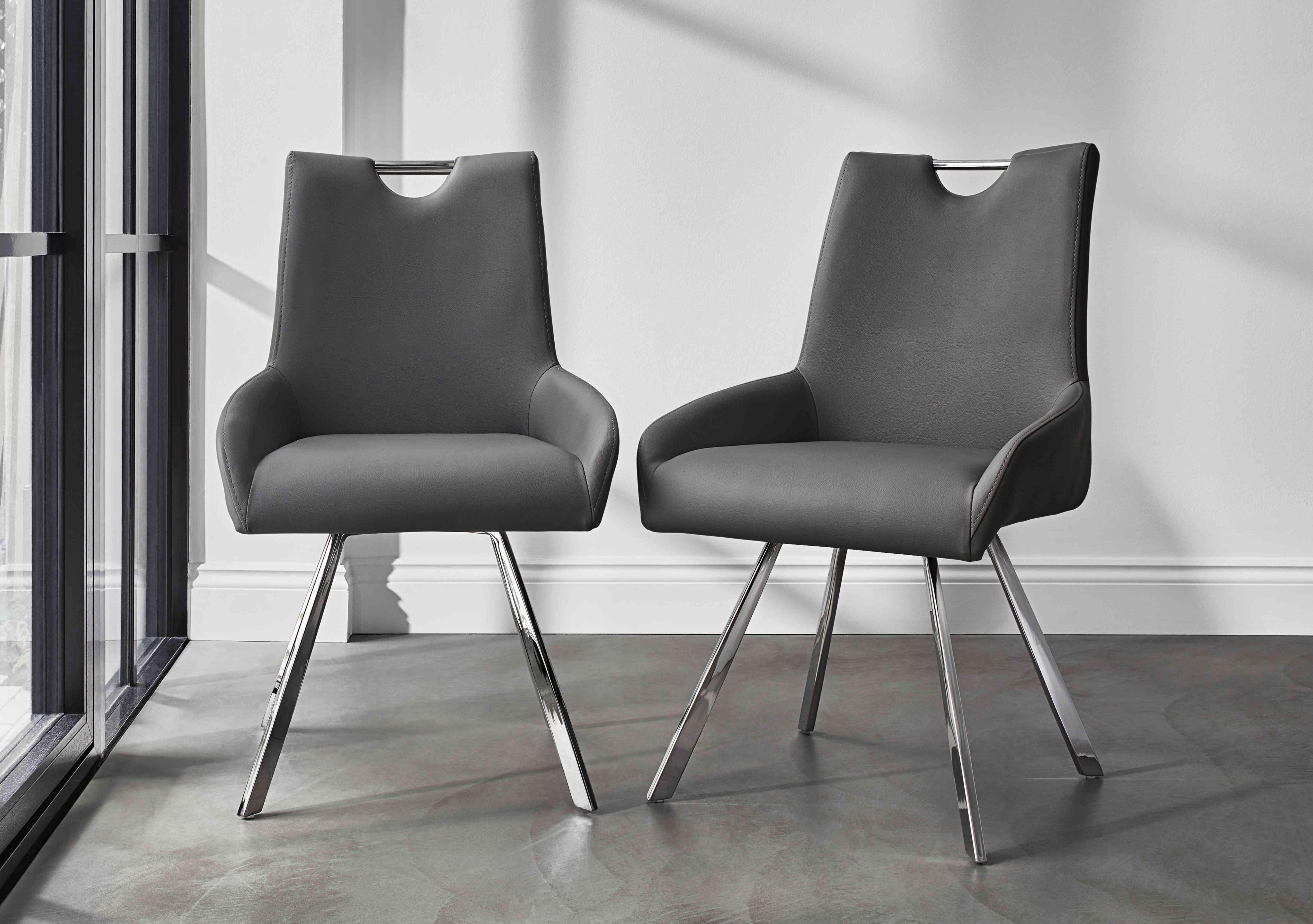 Nadal Set of 4 Swivel Dining Arm Chairs in  on Furniture Village