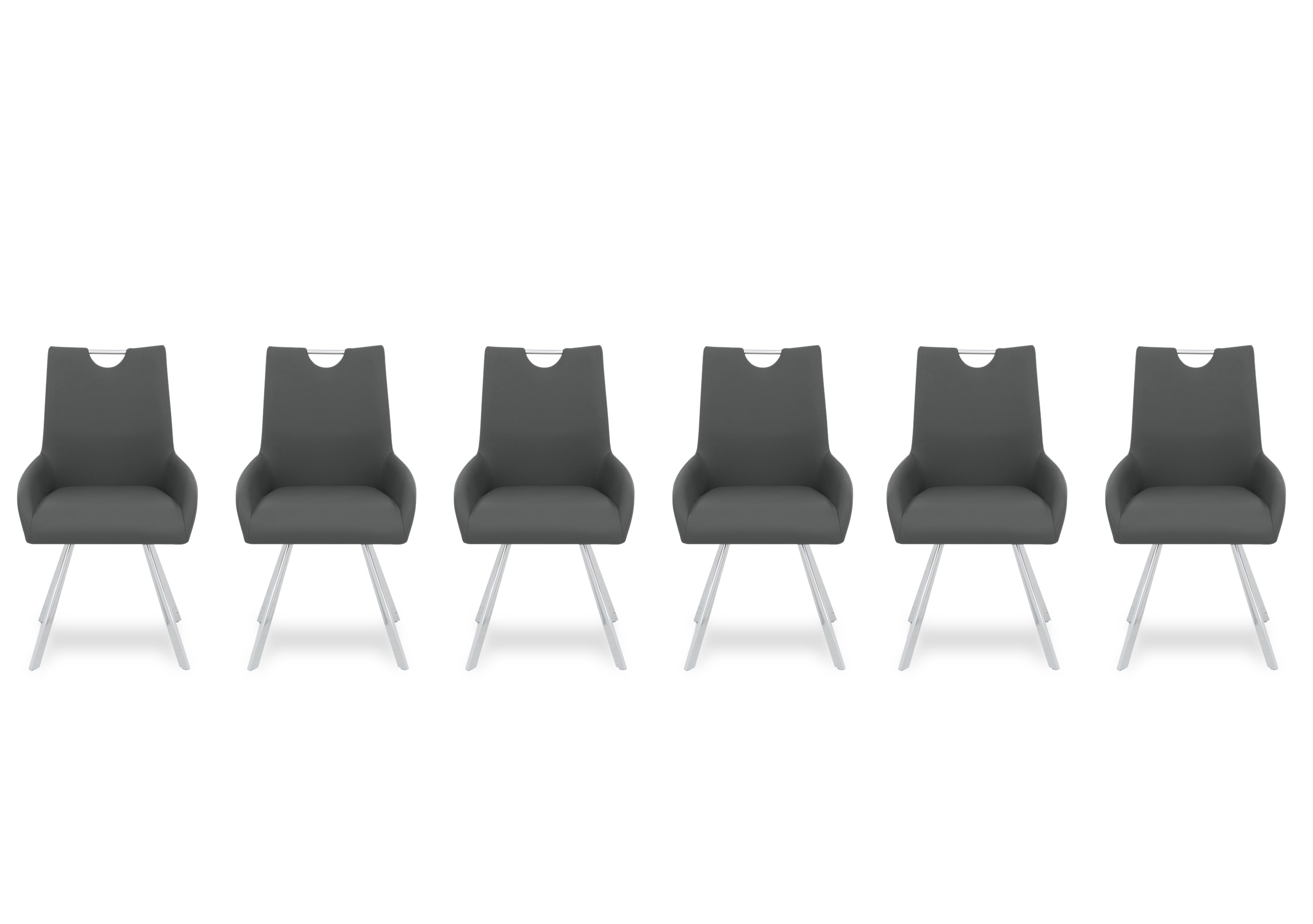 Nadal Set of 6 Swivel Dining Arm Chairs in  on Furniture Village