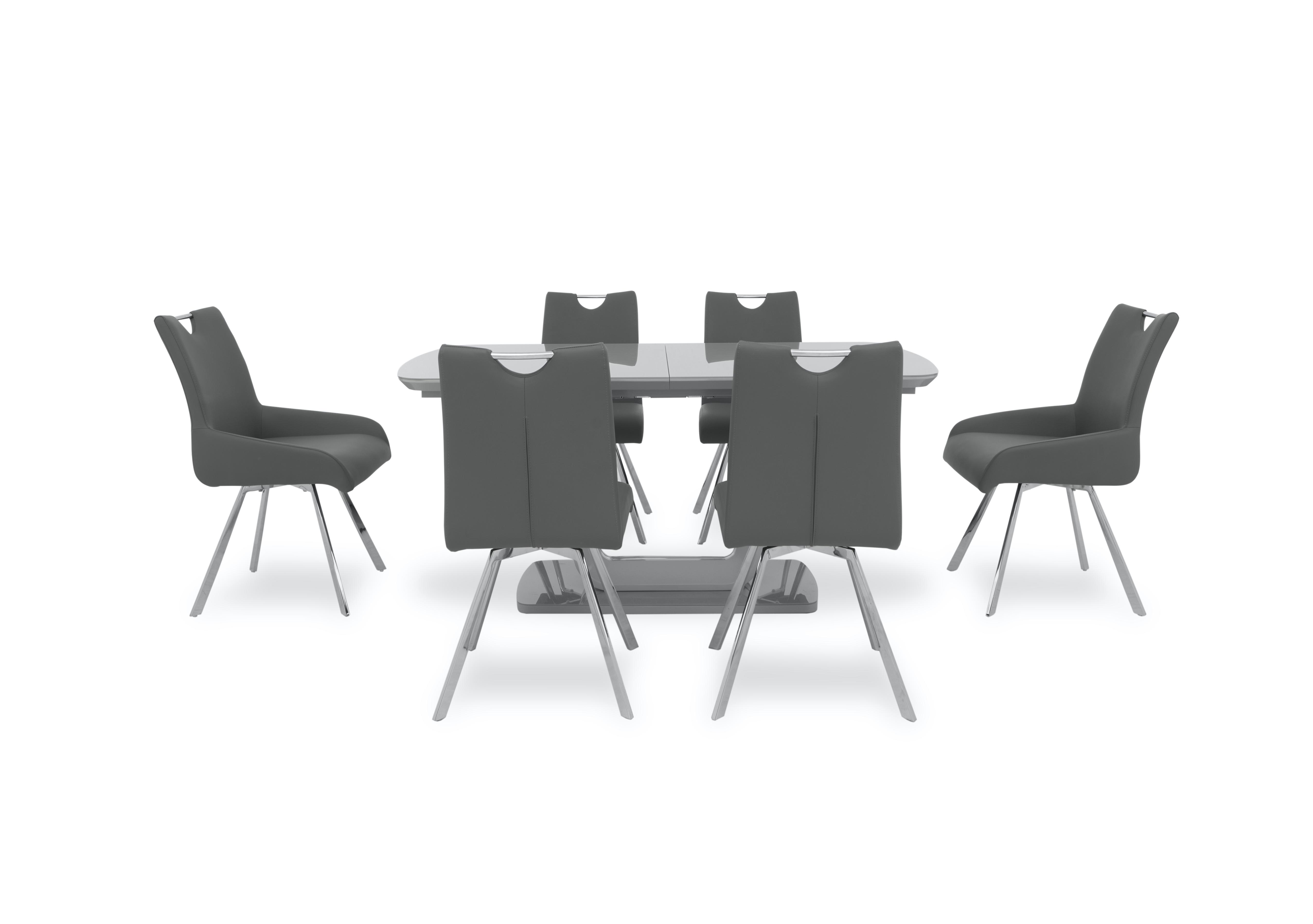 Nadal Extending Dining Table, 4 Swivel Dining Chairs and 2 Swivel Arm Dining Chairs in  on Furniture Village