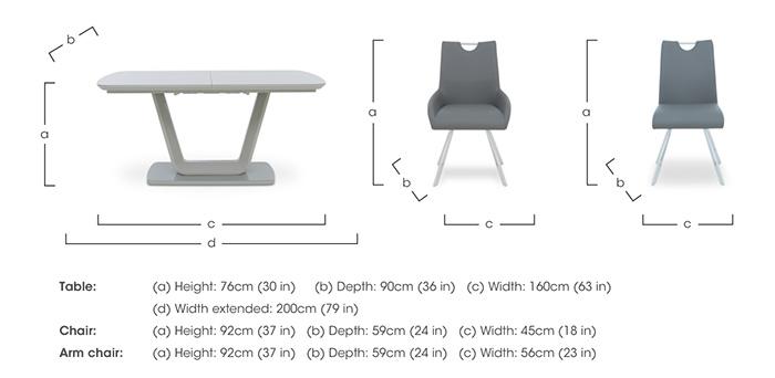 Nadal Extending Dining Table, 4 Swivel Dining Chairs and 2 Swivel Arm Dining Chairs in  on Furniture Village